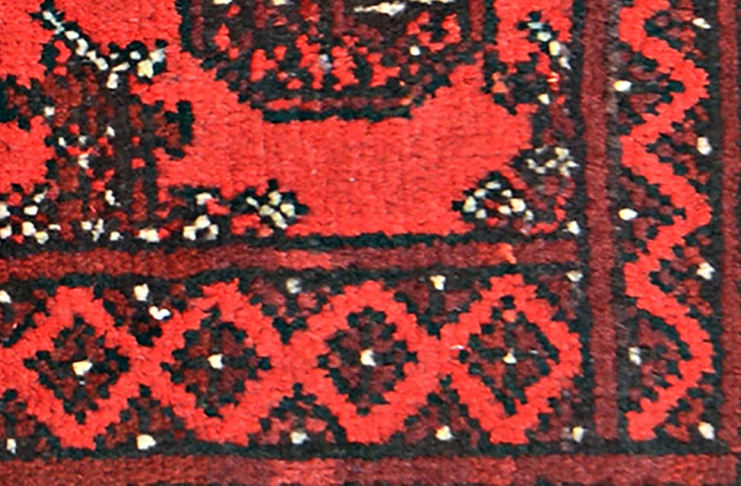 Afghan Aqcha Poshti Teppich 40x60 Handgeknüpft Rot Geometrisch Orient Kurzflor