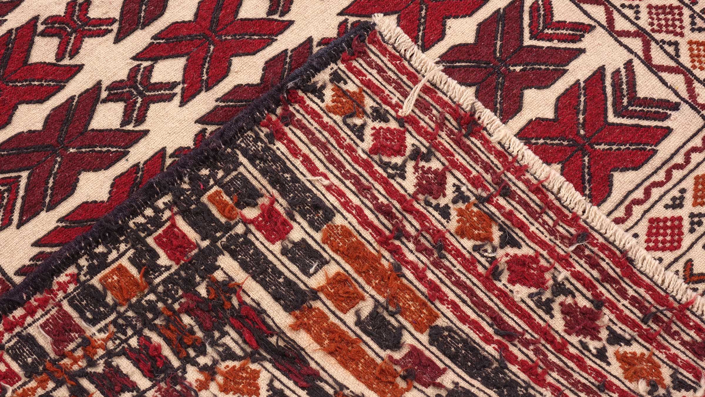 Afghan Kelim Gol Barjasta Teppich 120x180 Handgewebt Beige Geometrisch Handarbeit