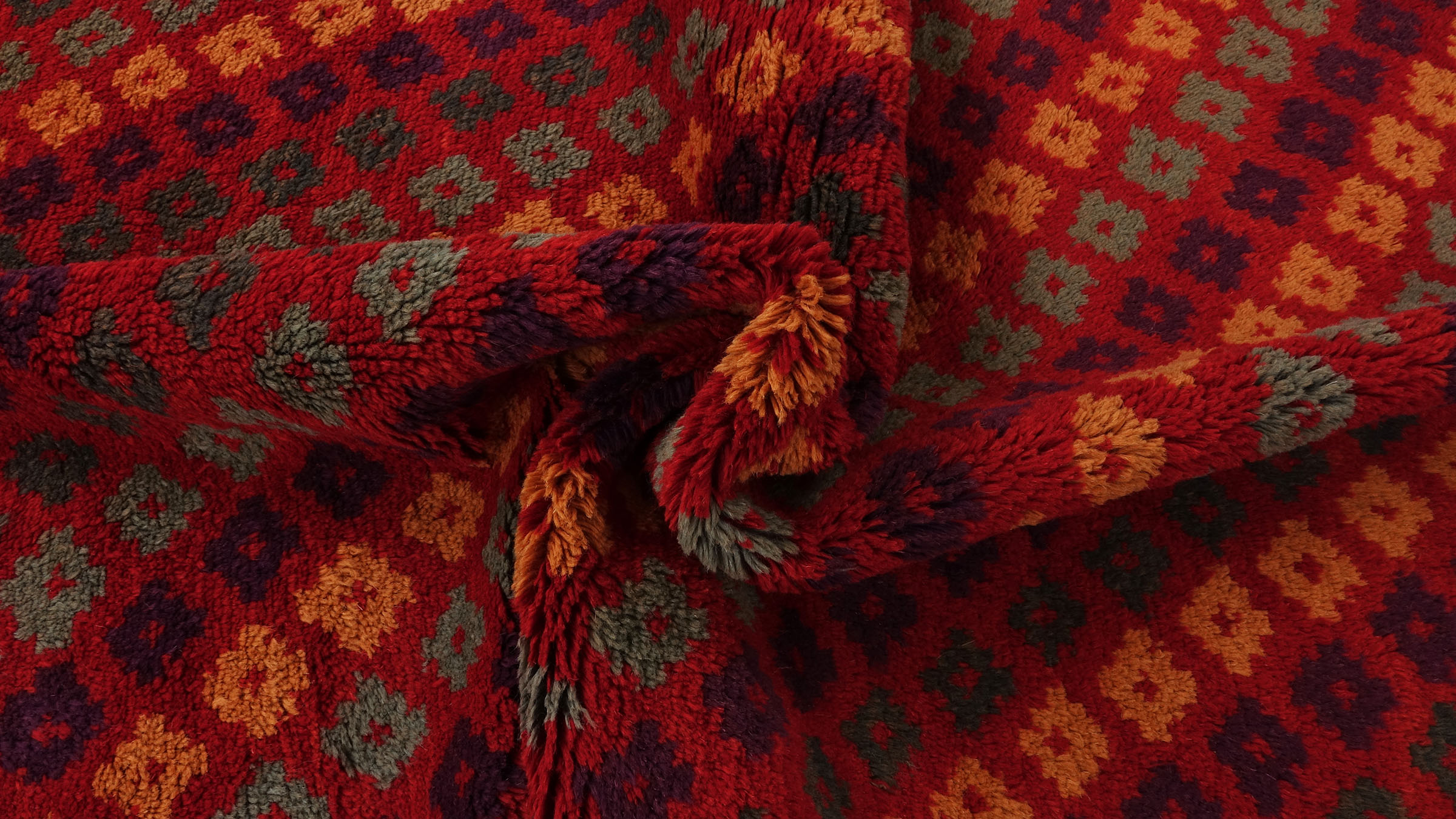 Gabbeh Teppich 110x190 Handgeknüpft Rot Gestreift Orientalisch UNIKAT Kurzflor