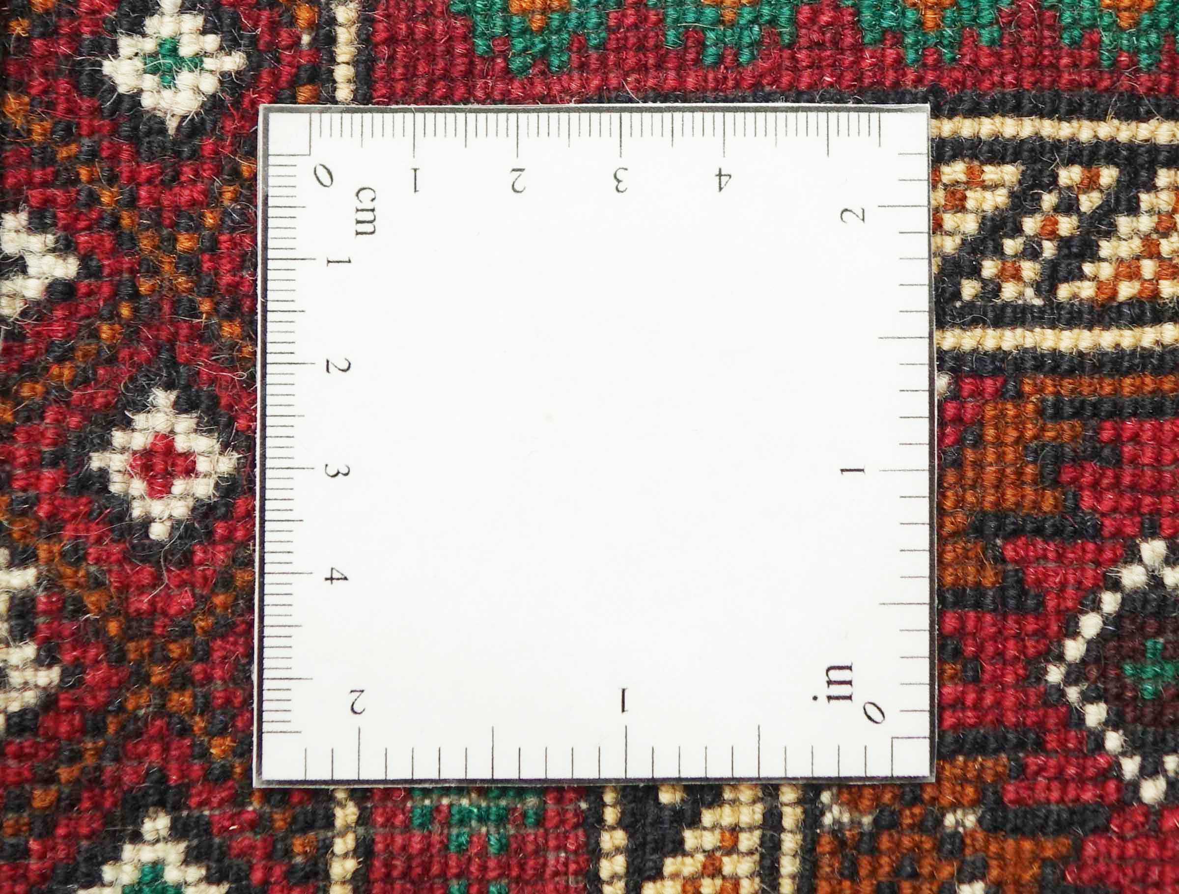 Afghan Teppich 100x150 Handgeknüpft Rot Geometrisch Orient Kurzflor Wohnzimmer