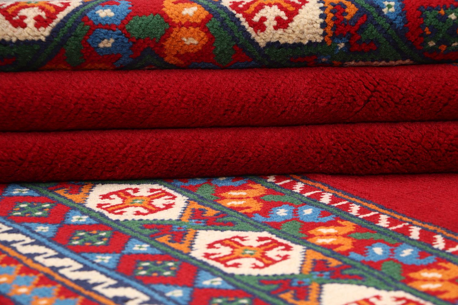 Afghan Akcha Rang Dar Teppich 170x240 Handgeknüpft Rot Umrandung Orient Kurzflor