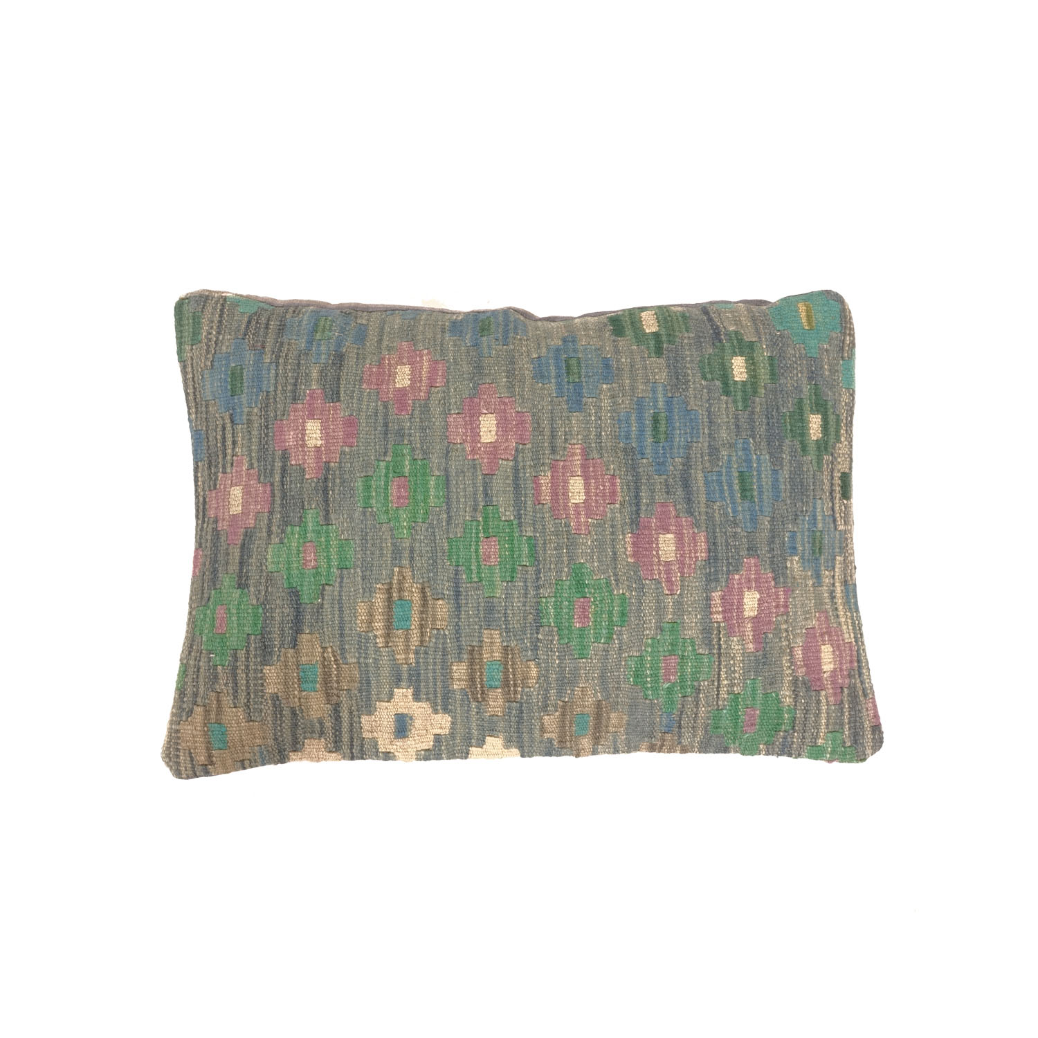 Kelim Afghan Maimana Kissenbezug Kissenhülle Poshti Teppich 40x60 Handgewebt Mehrfarbig