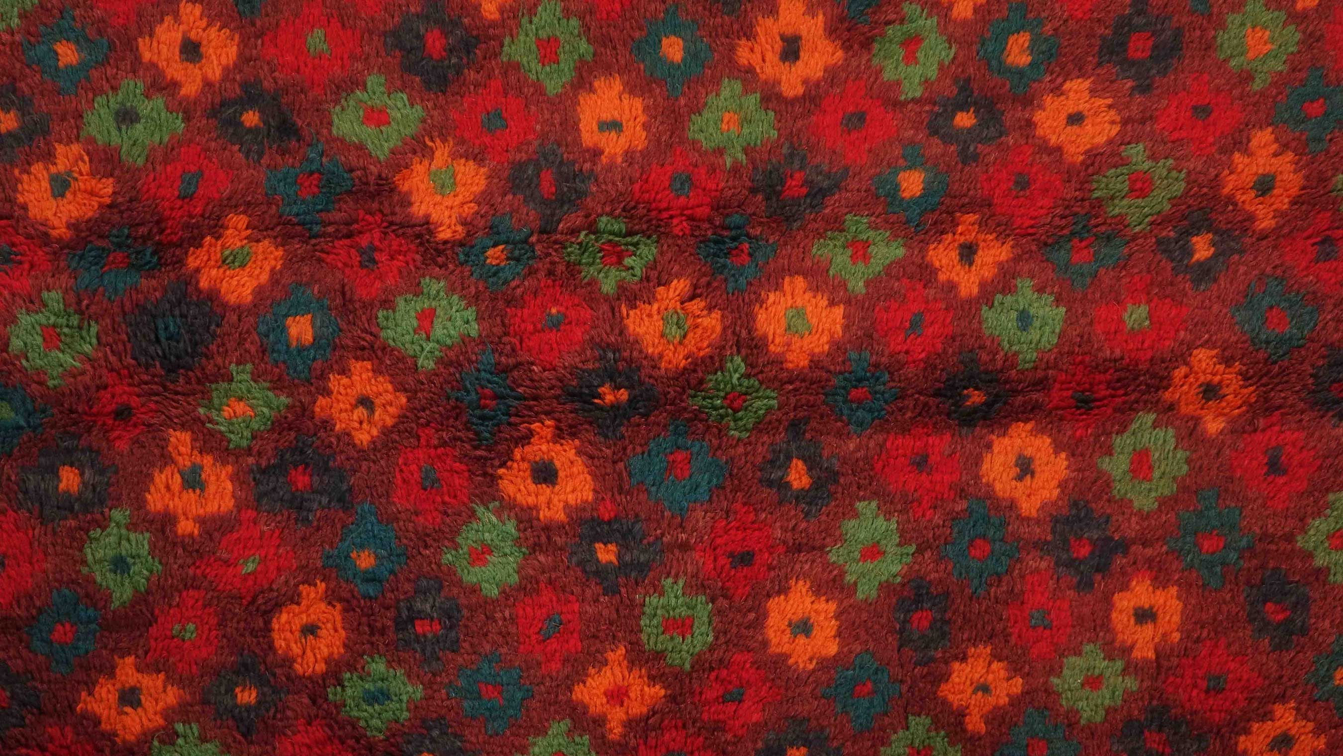 Gabbeh Teppich 110x180 Handgeknüpft Braun Durchgemustert Orientalisch UNIKAT Kurzflor