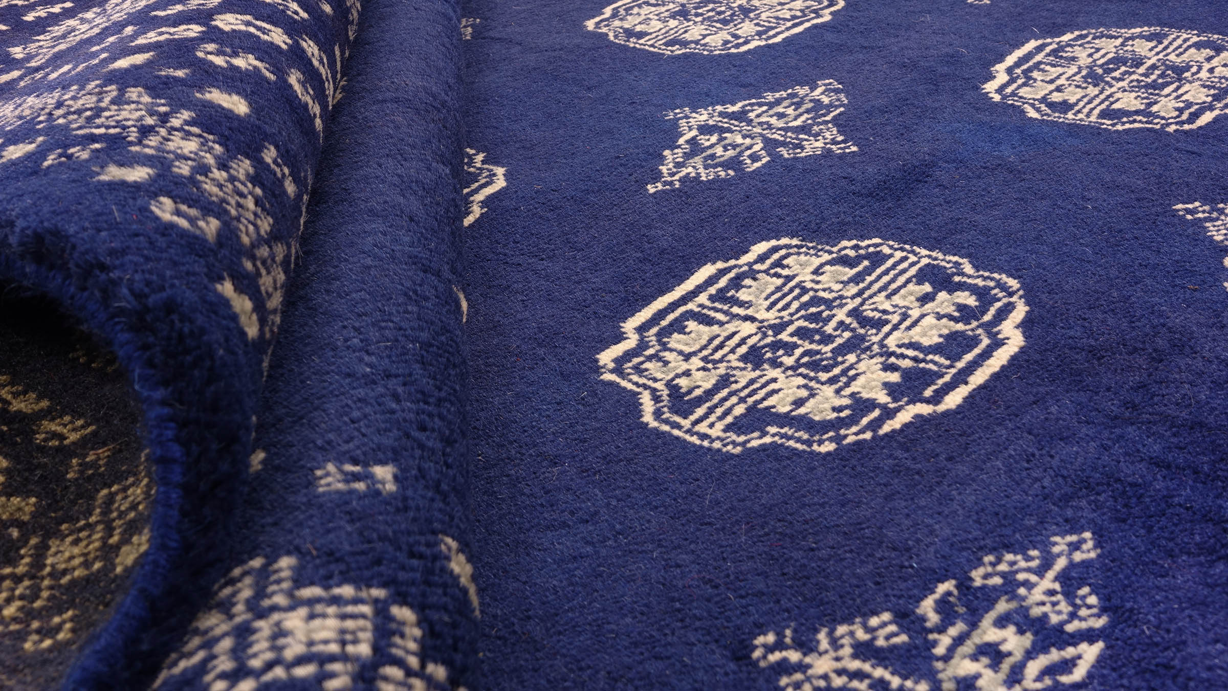 Pakistan Buchara 3ply Teppich 200x200 Handgeknüpft Quadratisch Blau Geometrisch Orient