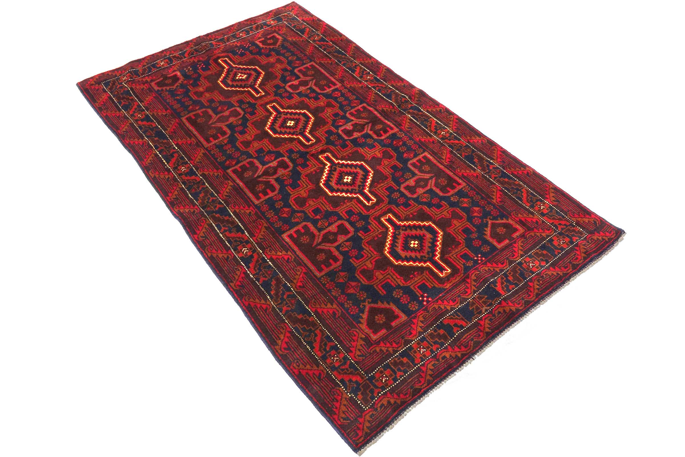 Afghan Belutsch Baluch 120x200 Handgeknüpft Orientteppich Braun Geometrisch