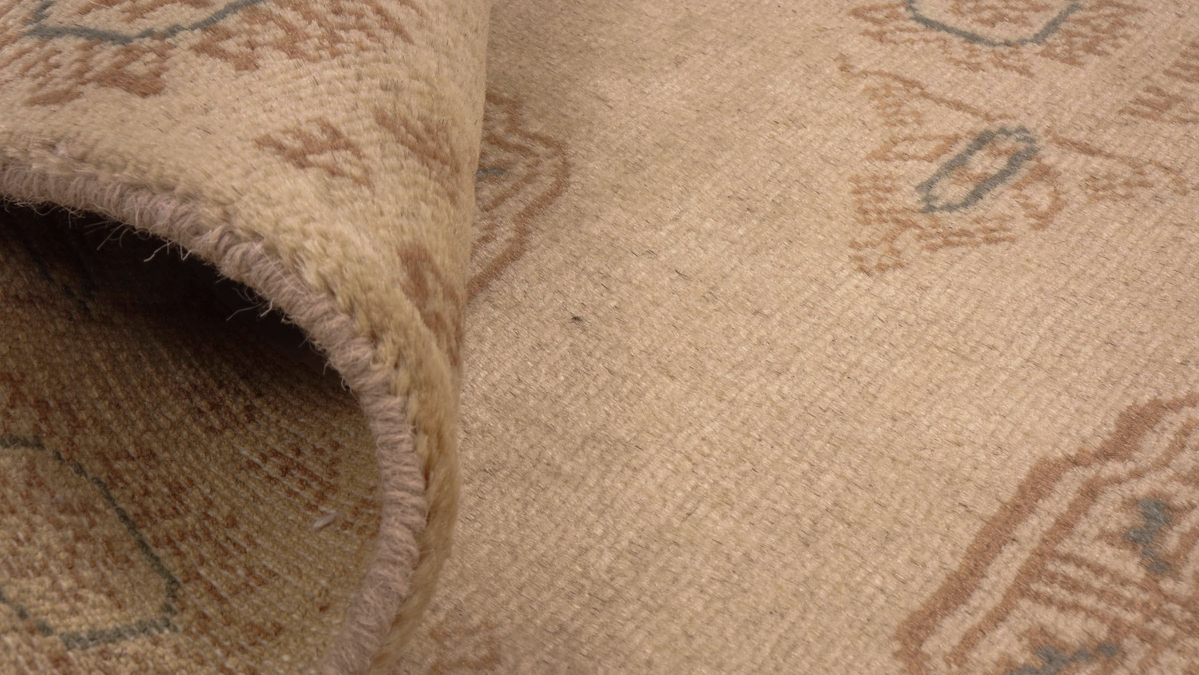 Pakistan Buchara 3ply Teppich 50x90 Handgeknüpft Beige Geometrisch Orient Kurzflor