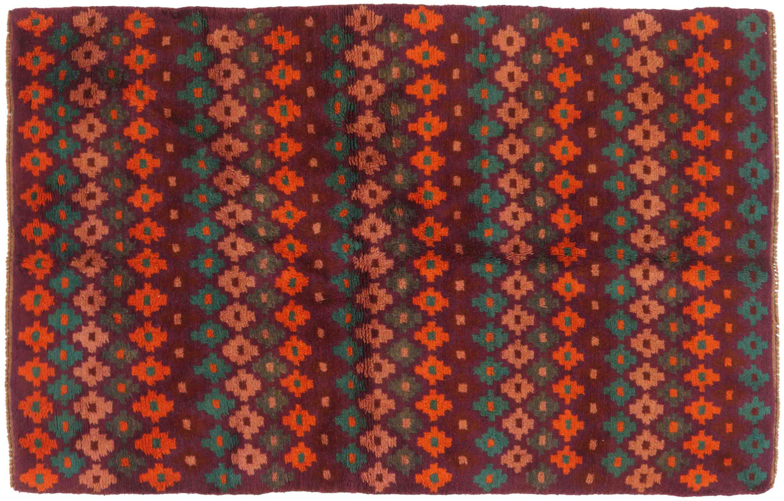 Gabbeh Teppich 120x180 Handgeknüpft Braun Streifen Orientalisch UNIKAT Kurzflor