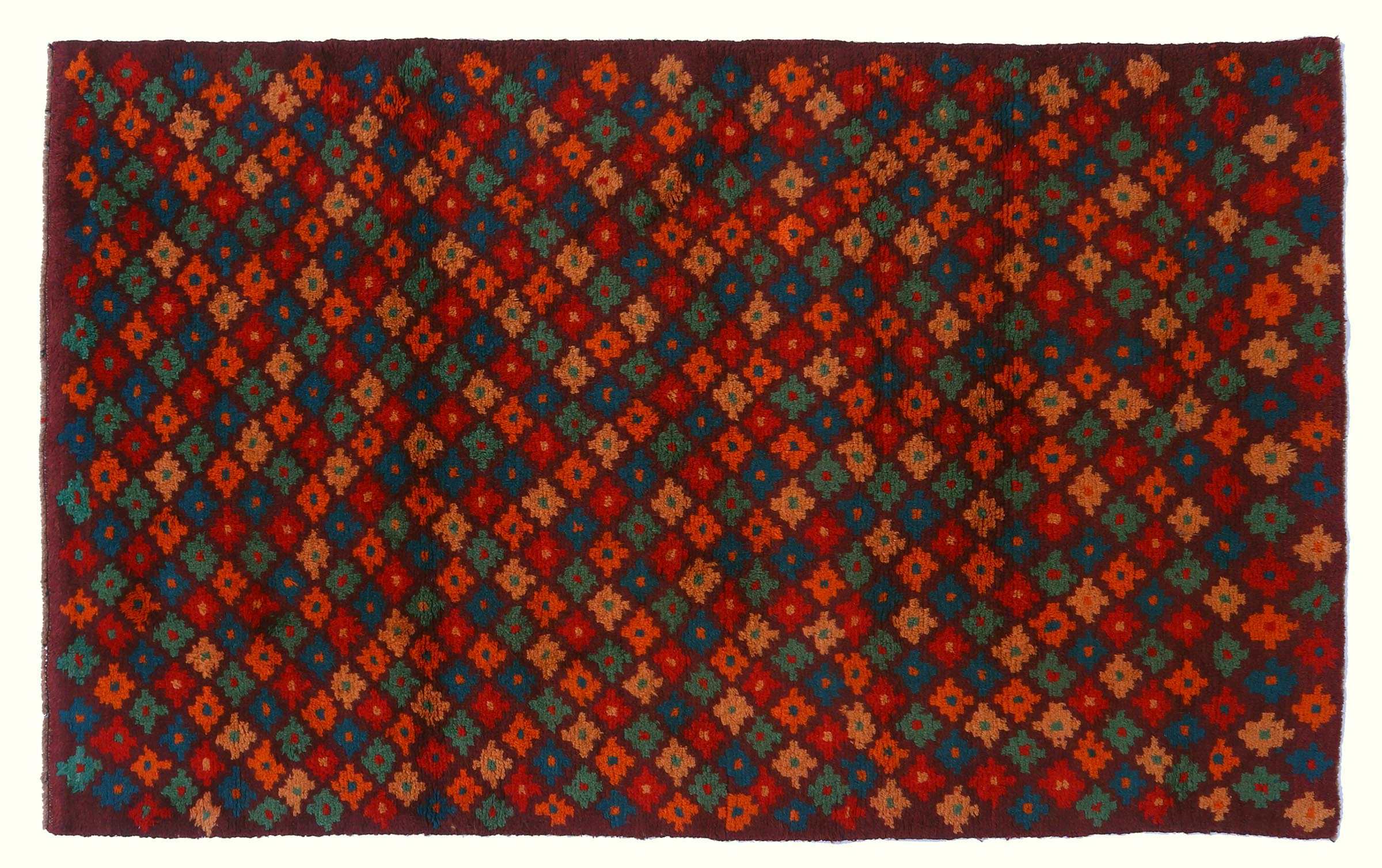 Gabbeh Teppich 110x170 Handgeknüpft Braun Streifen Orientalisch UNIKAT Kurzflor