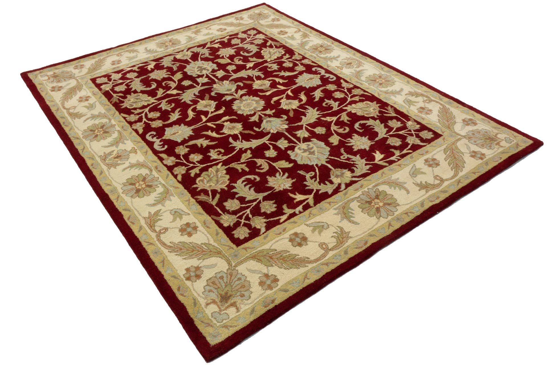Handgefertigter Teppich 300x240 Handgetuftet Handarbeit 240x300 Rot Geometrisch Muster