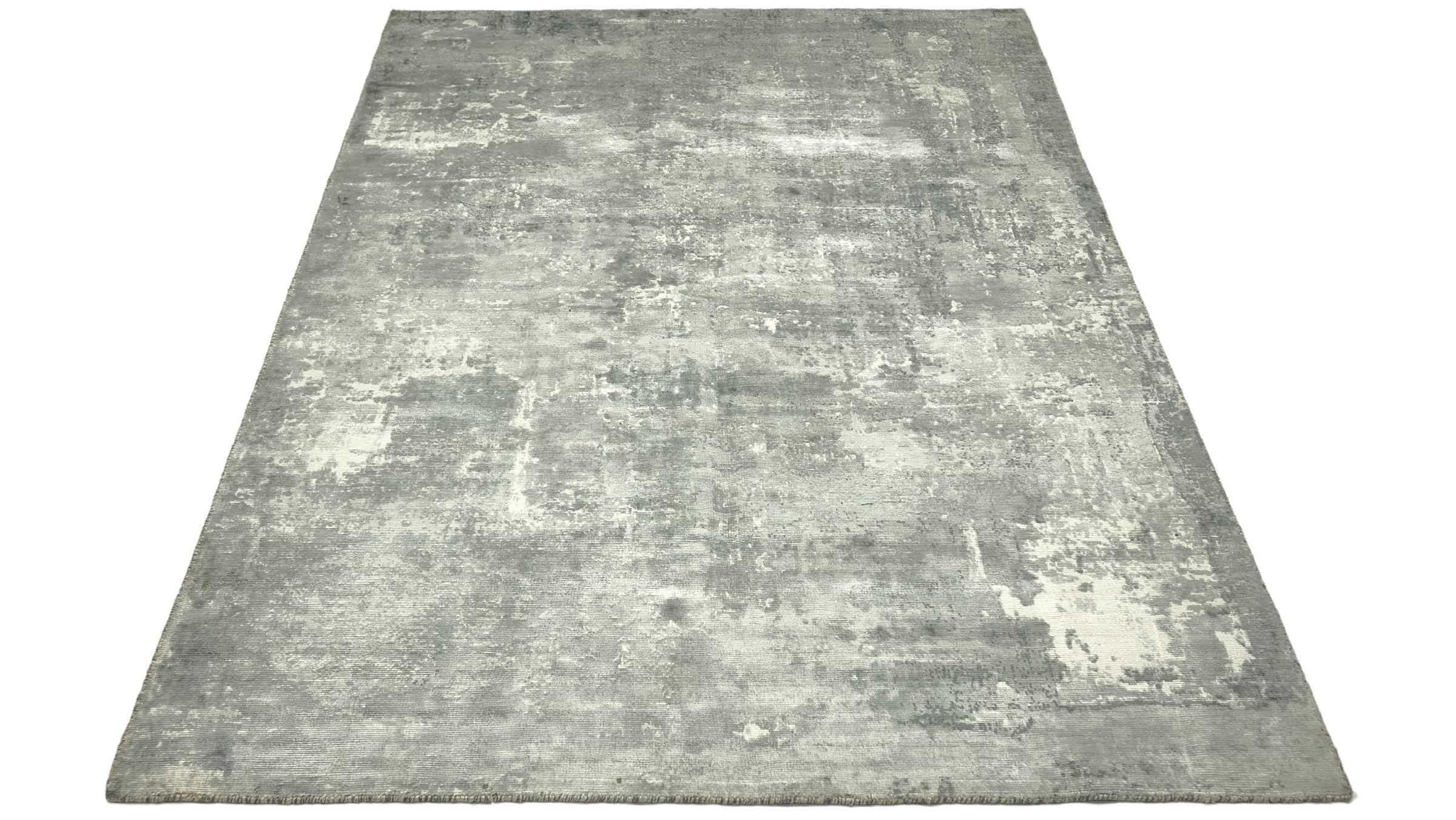 Handloom Vintage 230x160 Handgewebt Teppich 160x230 Grau Abstrakt Handarbeit Orient