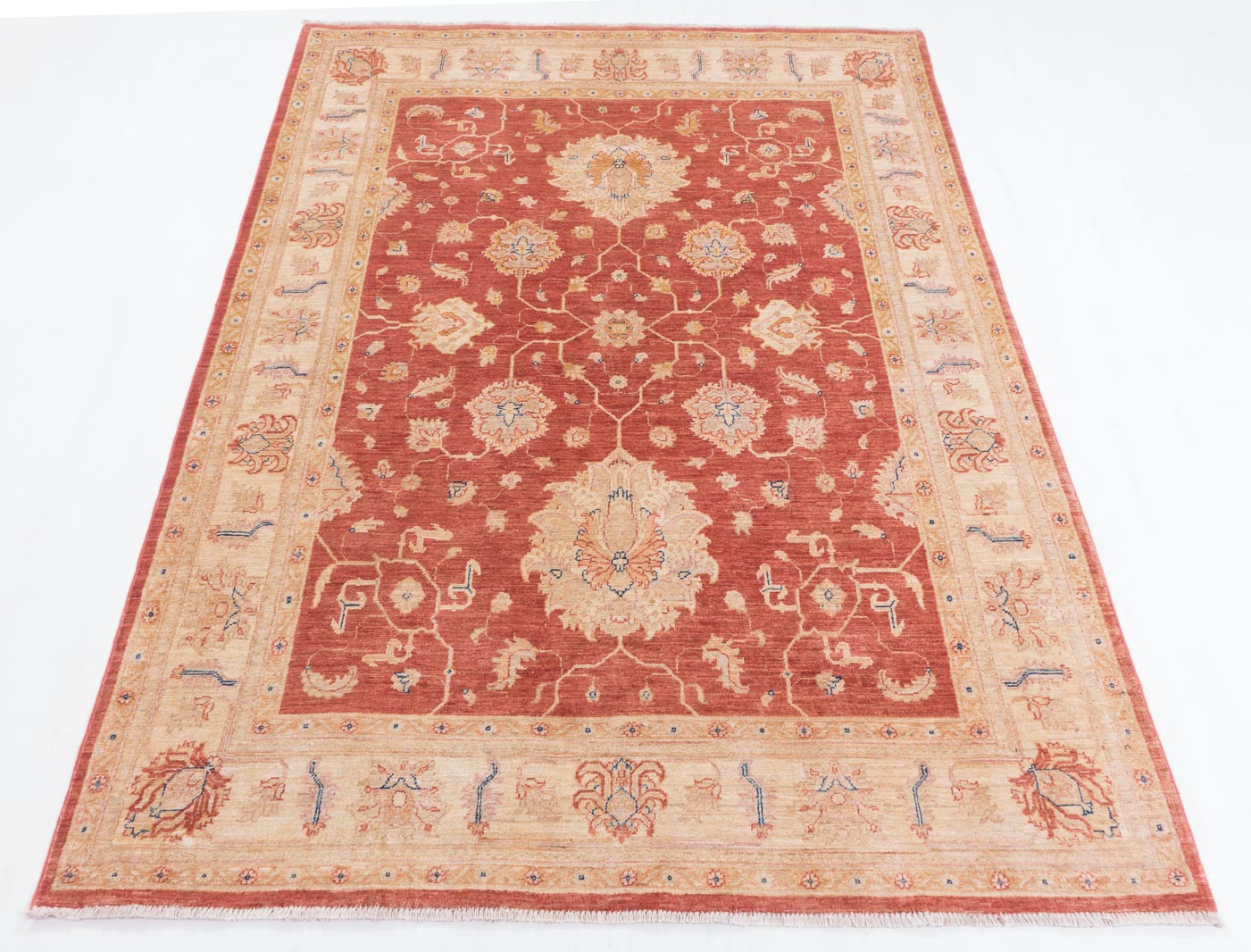 Afghan fine Ferahan Ziegler carpet 150x200 hand-knotted beige floral pattern Orient