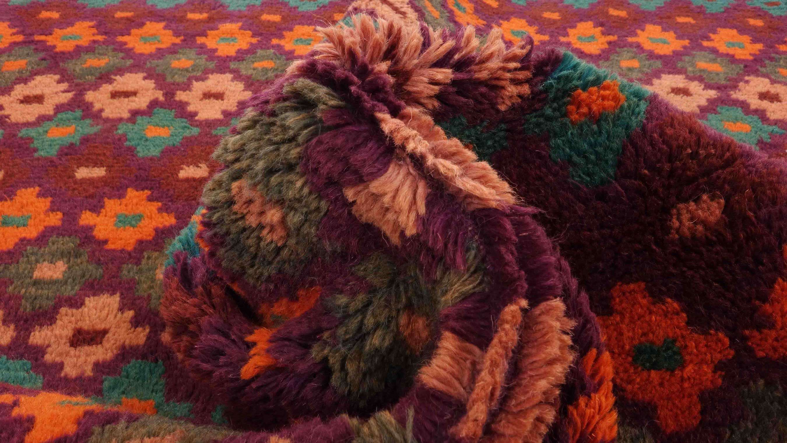 Gabbeh Teppich 120x180 Handgeknüpft Braun Streifen Orientalisch UNIKAT Kurzflor