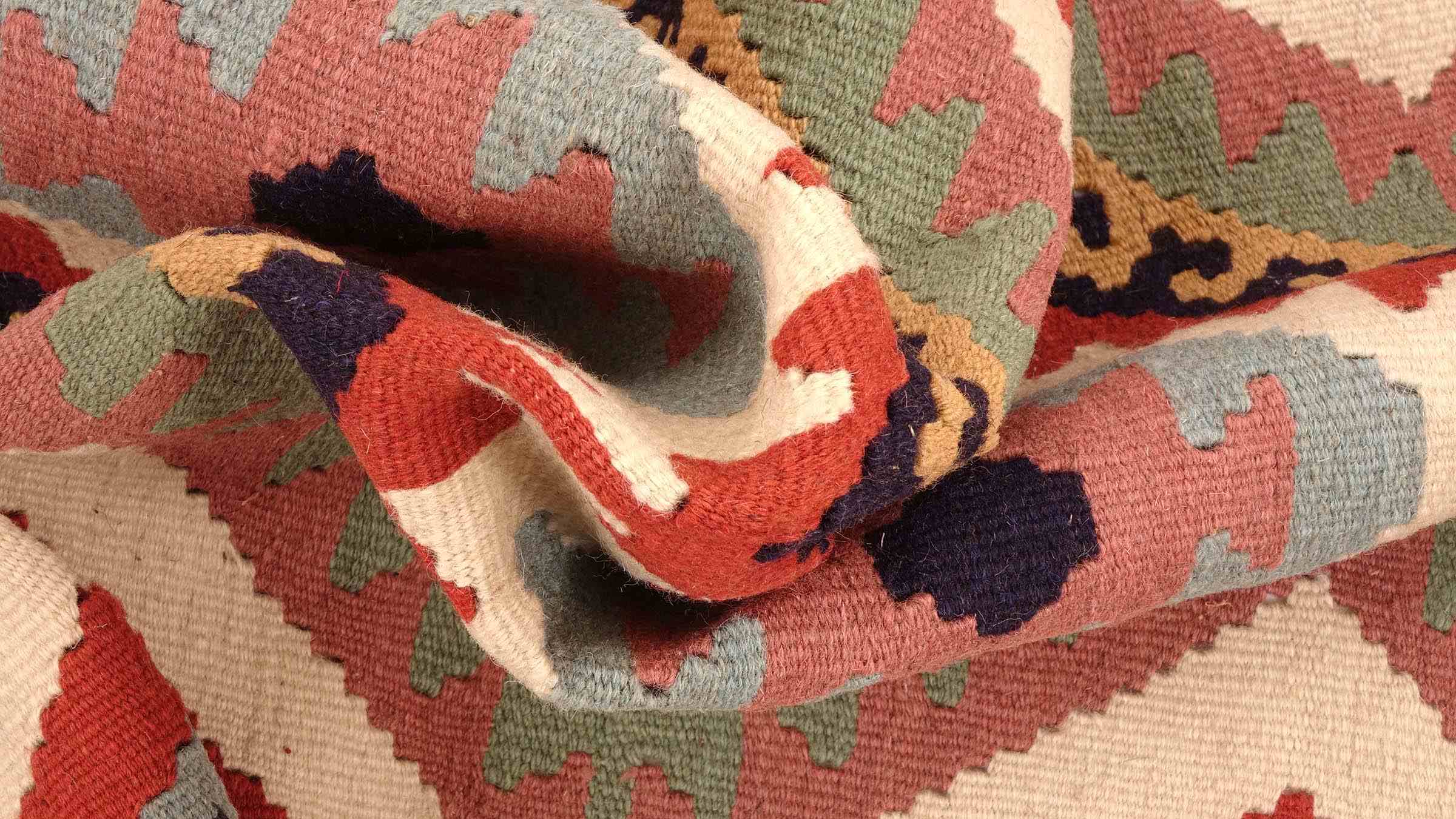 Perserteppich Kelim Ardebil 100x150 Handgewebt Braun Geometrisch Handarbeit Zimmer