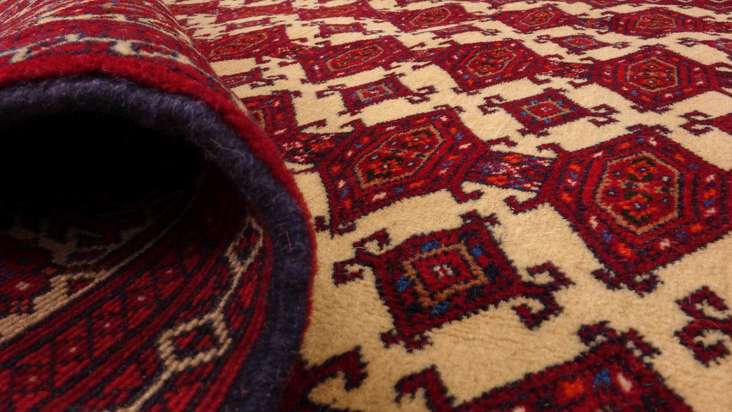 Afghan Teppich Zahir Shahi 200x300 Handgeknüpft Rot Geometrisch Orientalisch UNIKAT