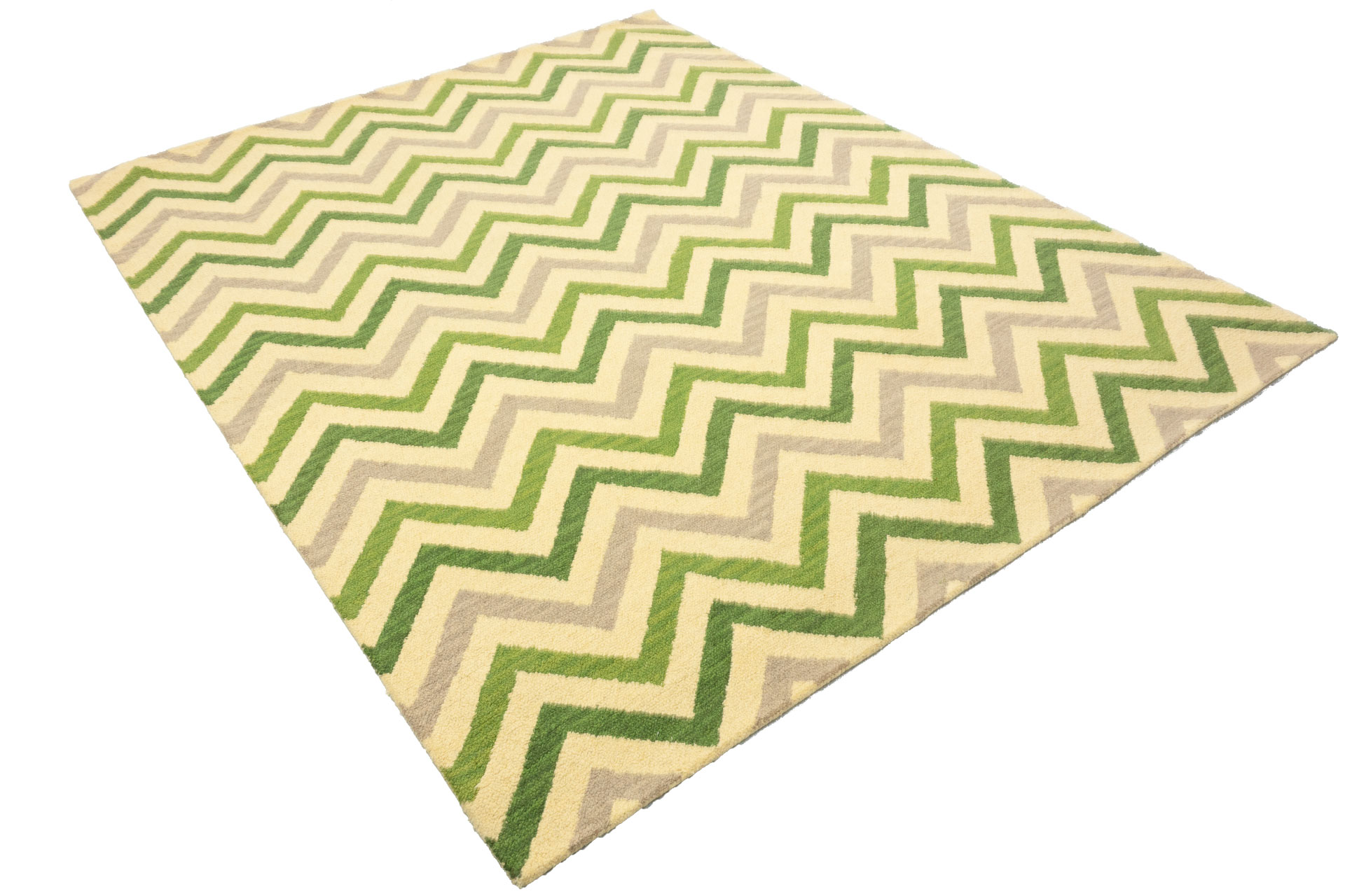 Handgefertigter Teppich 300x240 Handgetuftet Handarbeit 240x300 Beige Geometrisch
