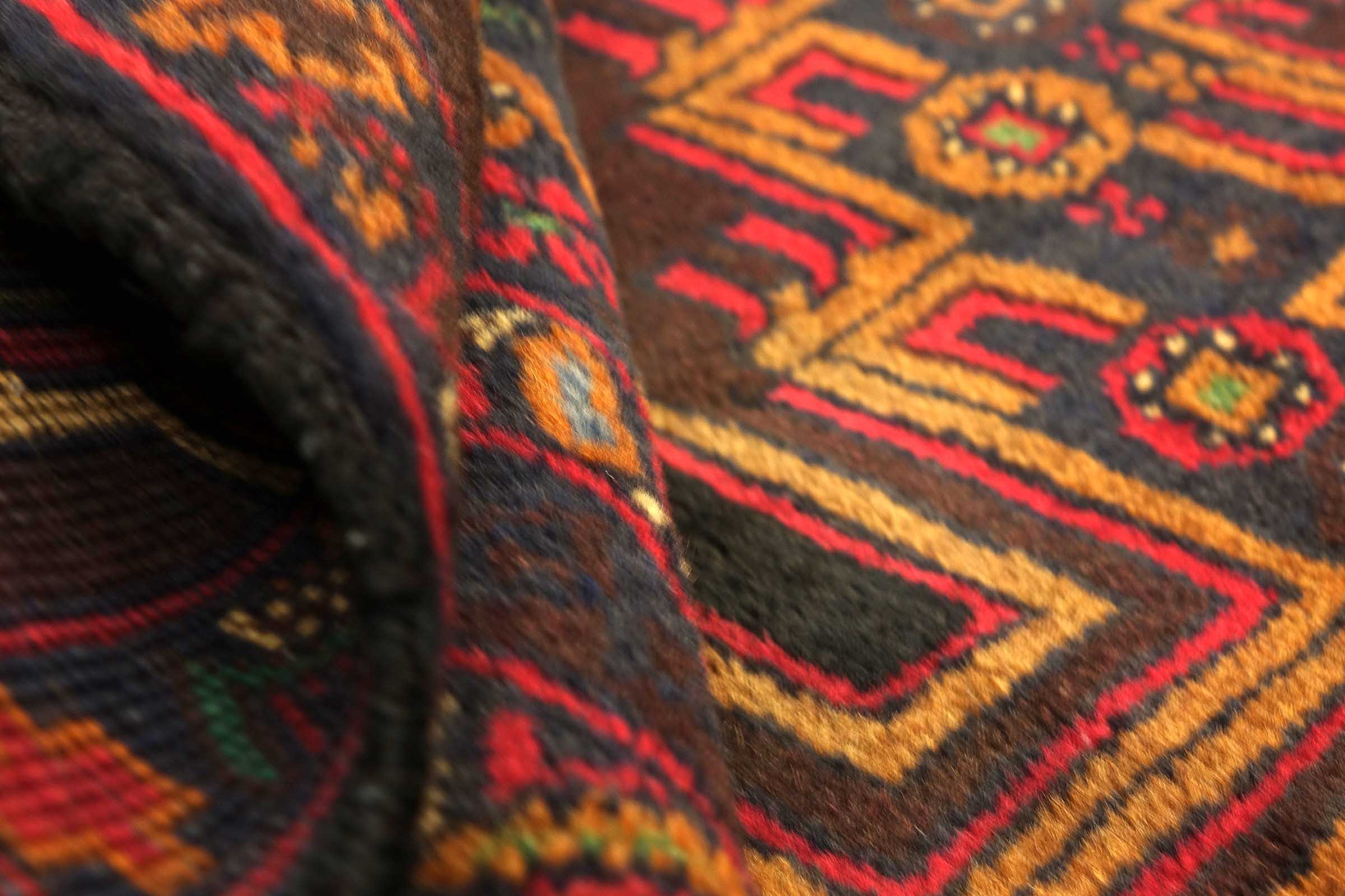 Afghan Belutsch Baluch 140x180 Handgeknüpft Orientteppich Braun Geometrisch