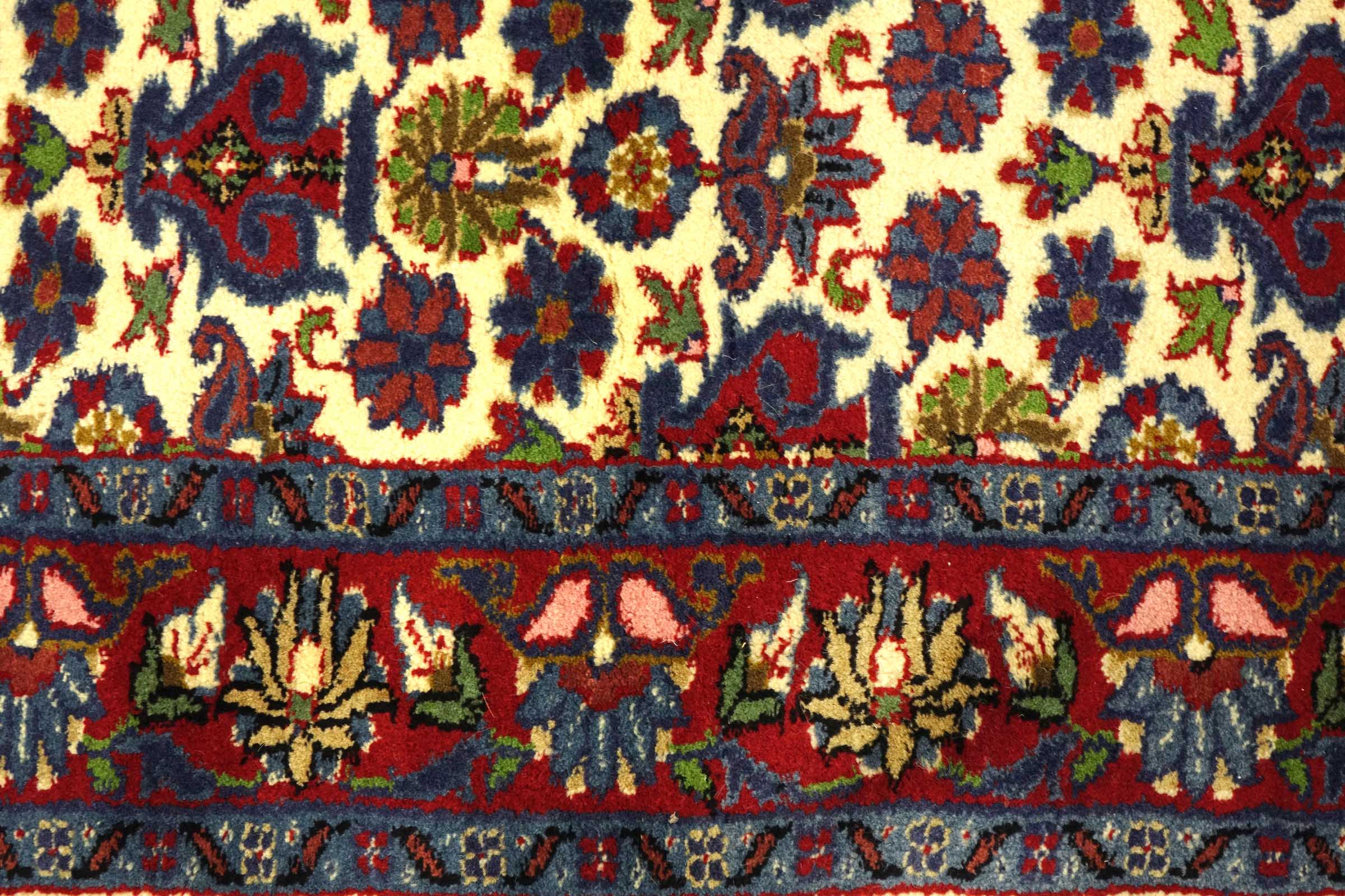 Keshan Teppich 90x160 Handgeknüpft Beige Durchgemustert Wolle Kurzflor Rug