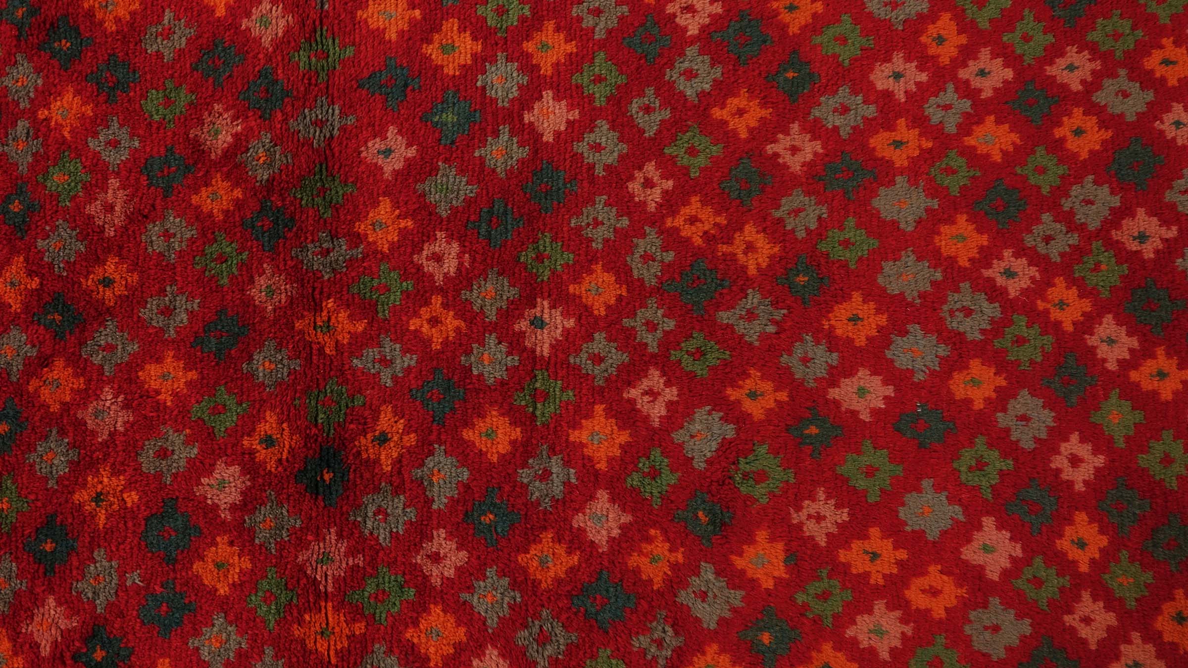 Gabbeh Teppich 120x170 Handgeknüpft Rot Streifen Orientalisch UNIKAT Kurzflor