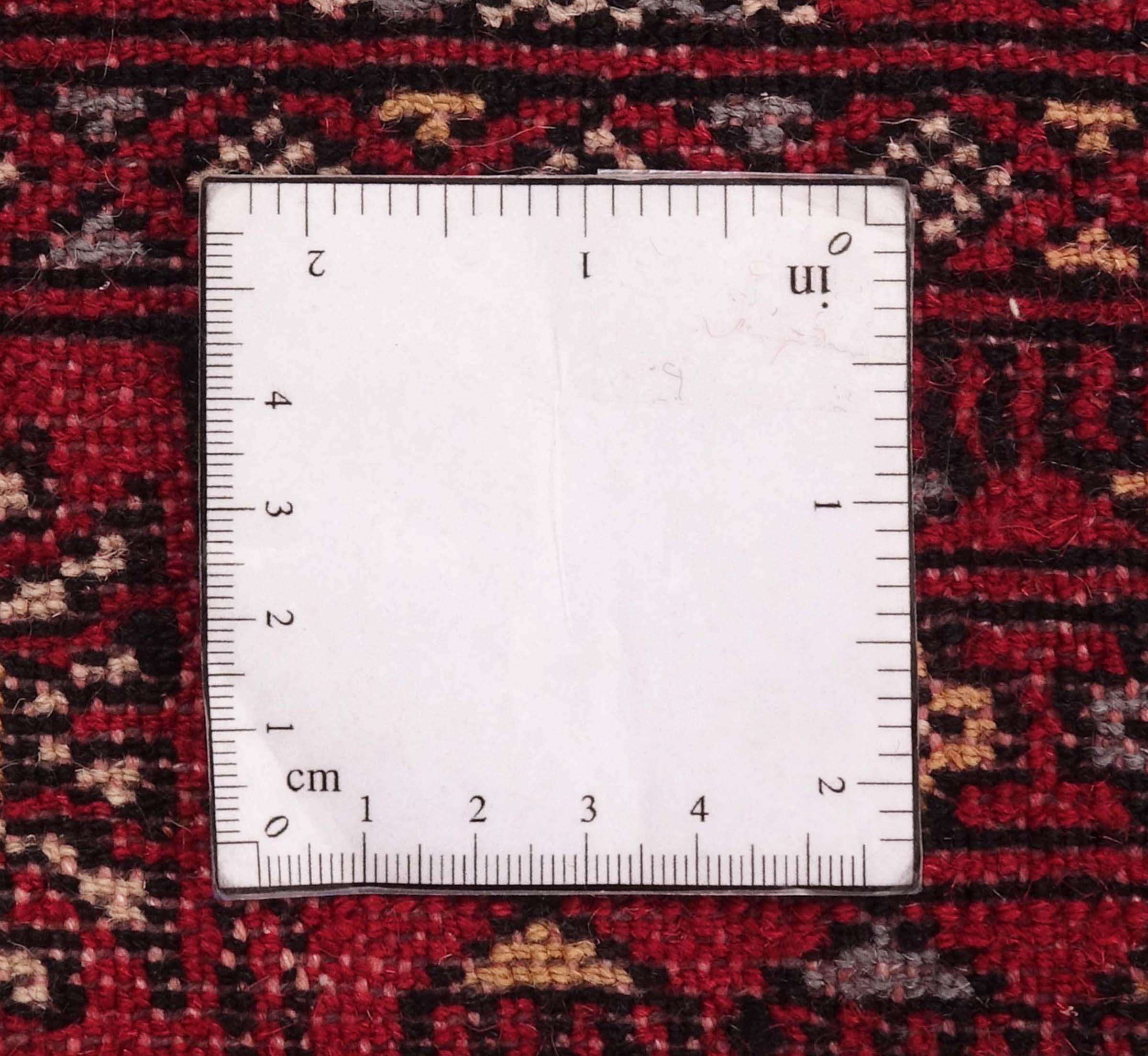 Pakistan Bokhara Teppich 80x300 Handgeknüpft Läufer Rot Geometrisch Orientalisch UNIKAT