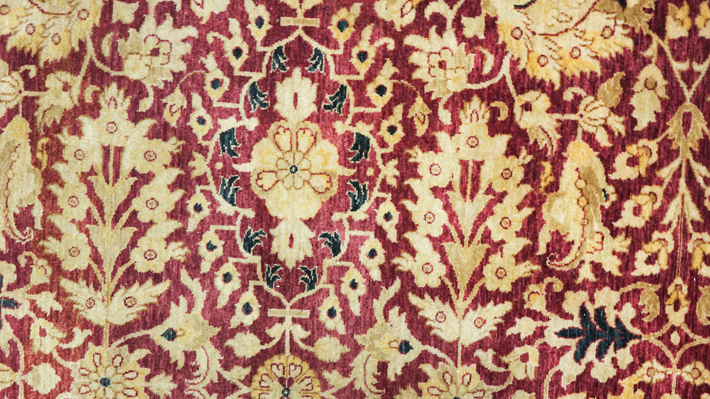 Pakistan Ziegler Ferahan Teppich 280x380 Handgeknüpft Rot Floral Orient Kurzflor