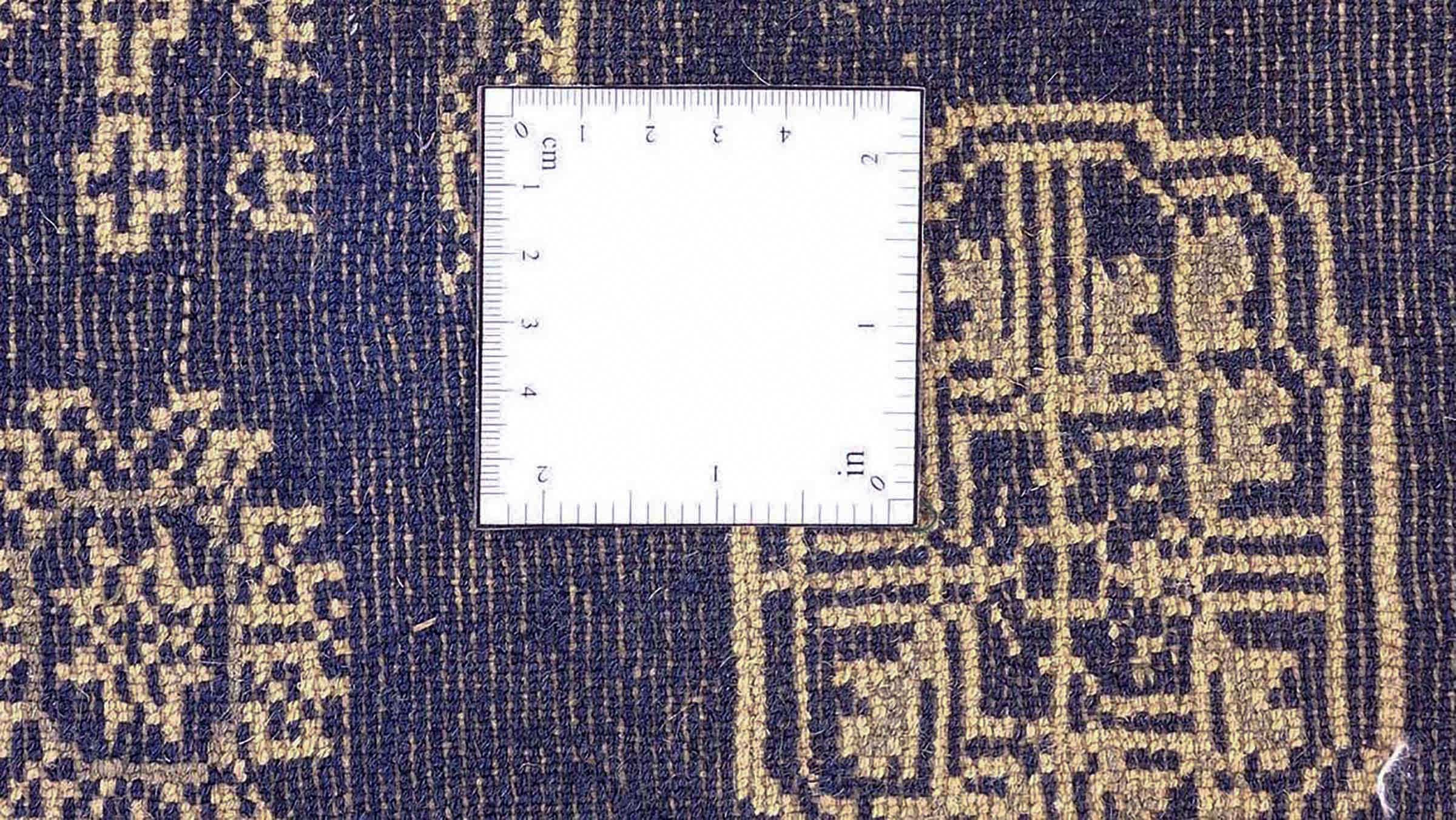 Pakistan Buchara 3ply Teppich 50x80 Handgeknüpft Blau Geometrisch Orient Kurzflor