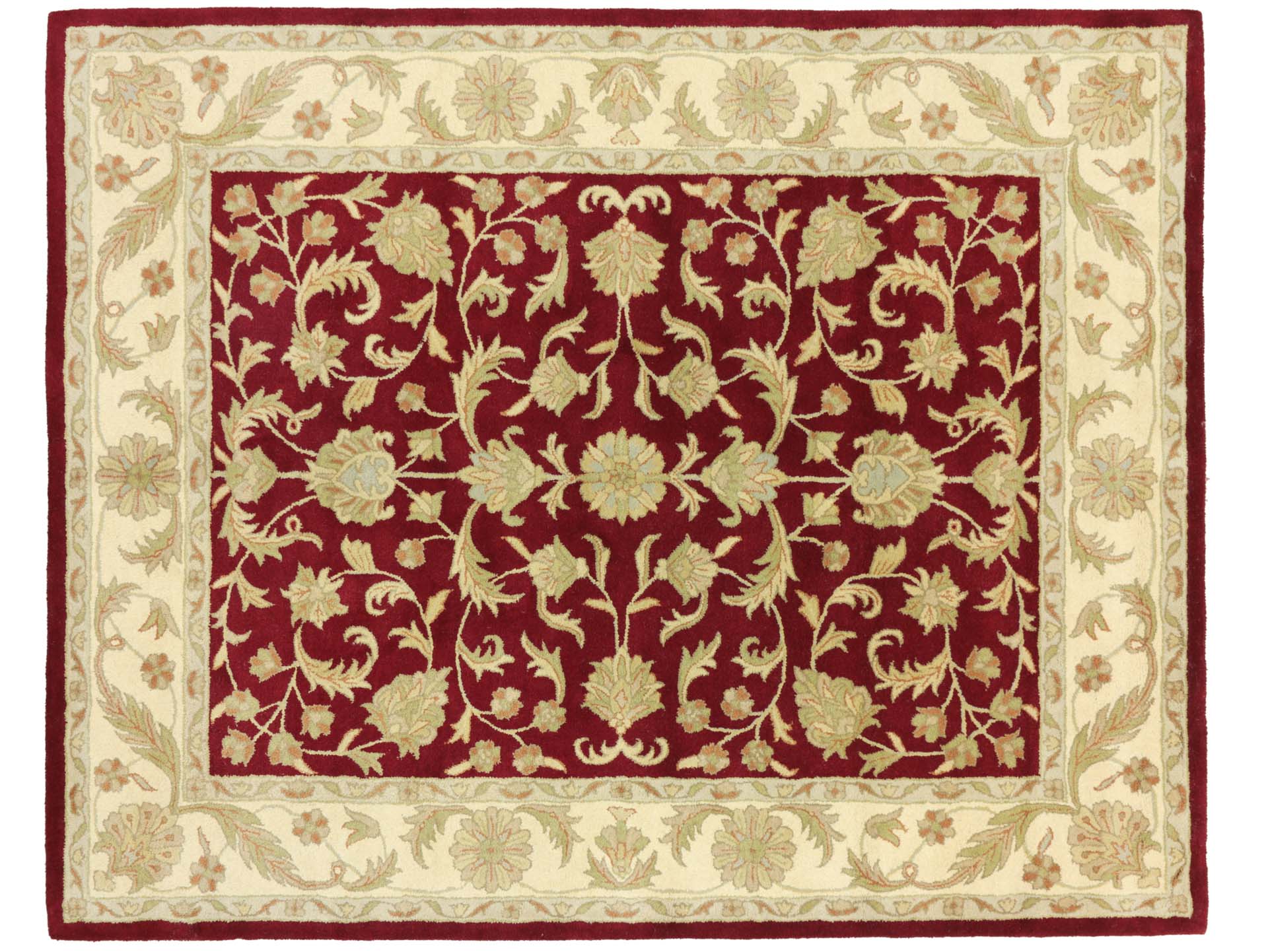 Handgefertigter Teppich 300x240 Handgetuftet Handarbeit 240x300 Rot Geometrisch Muster