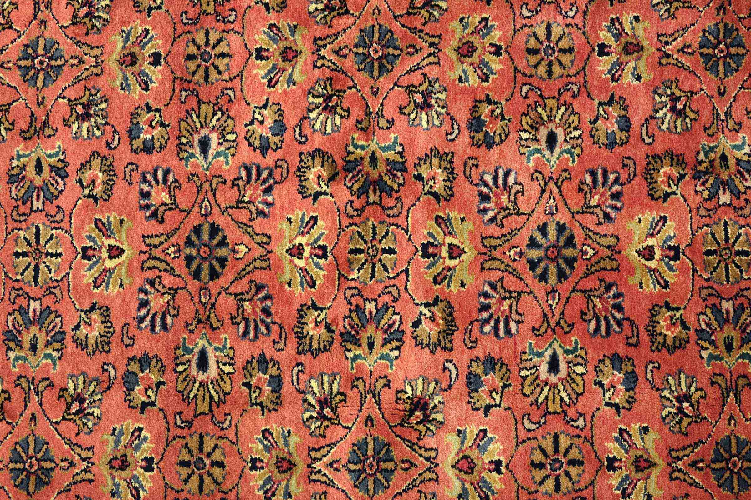 Sarough Teppich 210x240 Handgeknüpft Quadratisch Rosa Floral Wolle Kurzflor Rug