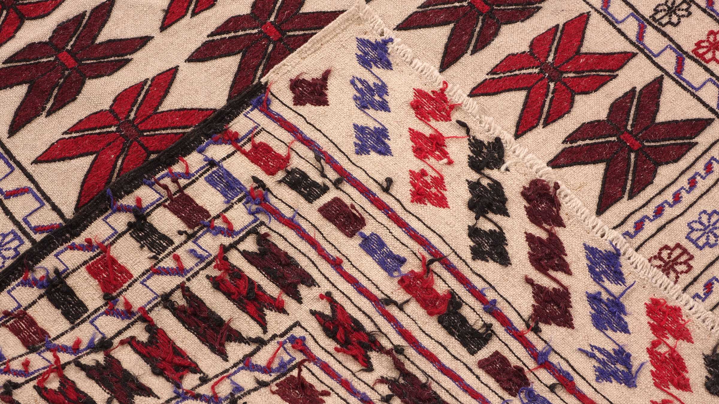 Afghan Kelim Gol Barjasta Teppich 120x180 Handgewebt Beige Geometrisch Handarbeit
