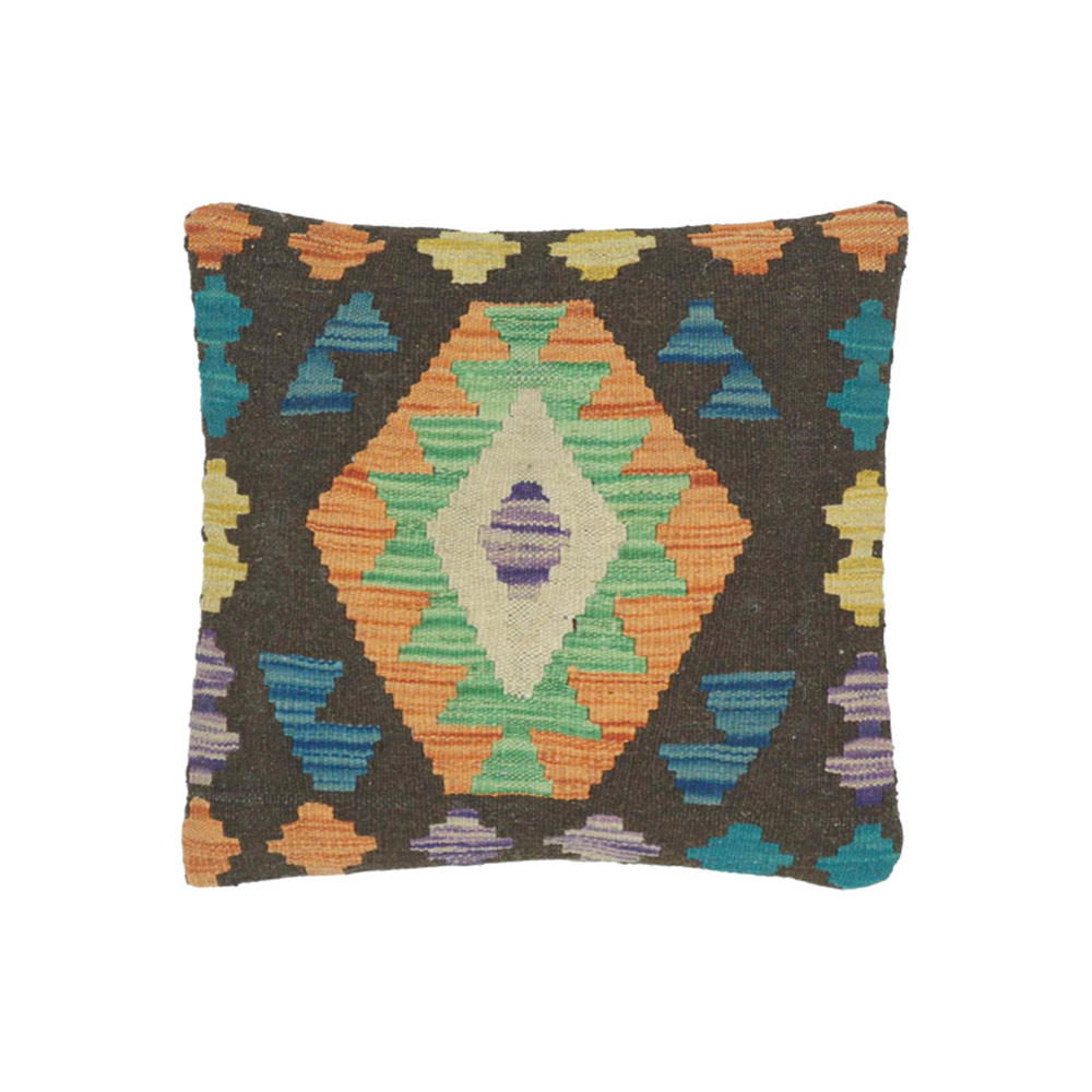 Afghan Maimana Kelim Kissen Kissenbezug Kissenhülle Teppich 45x45 Handgewebt