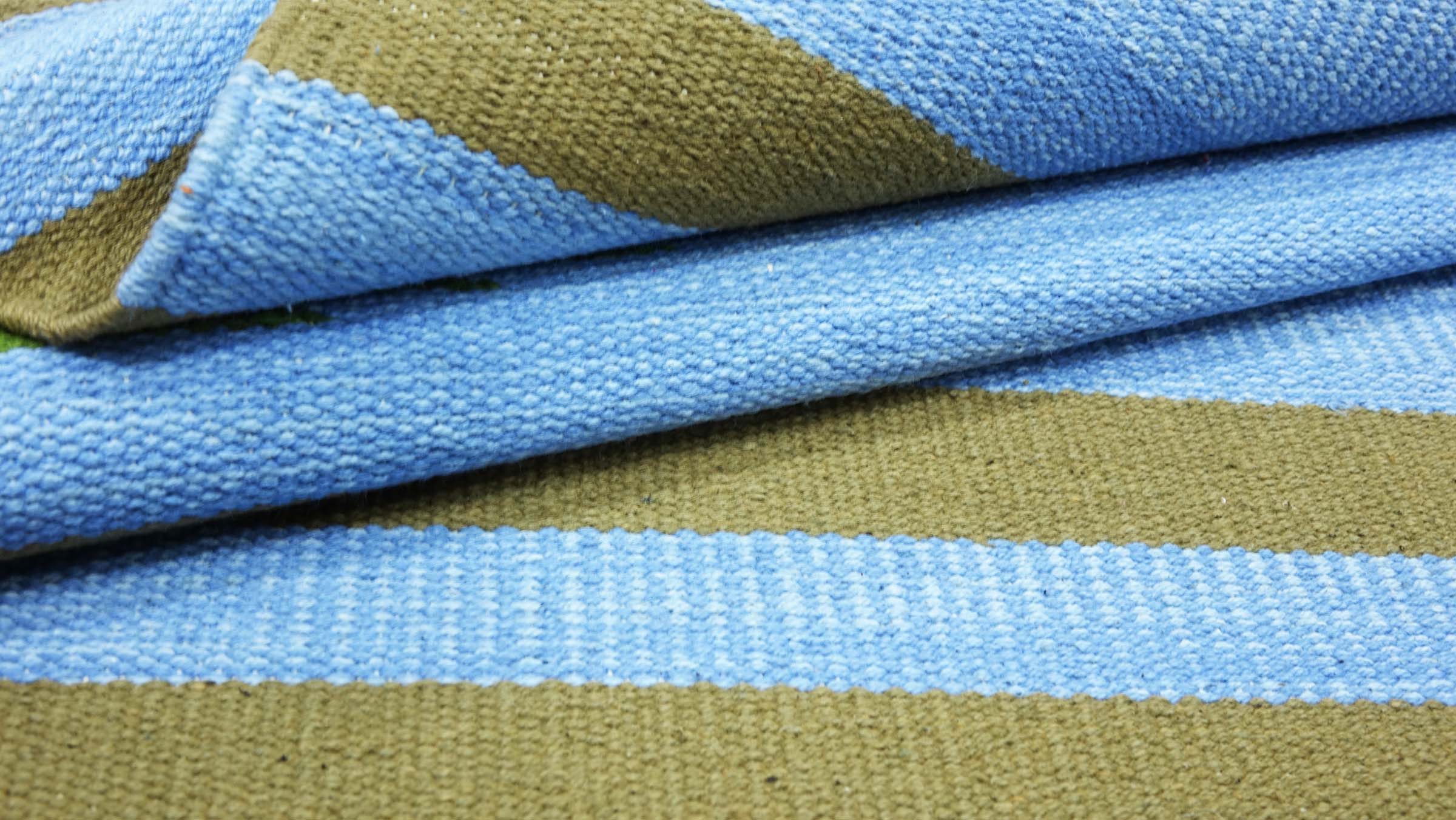 Knallbunter Kelim Teppich 60x120 Handgewebt Mehrfarbig Gestreift Handarbeit Gewebt