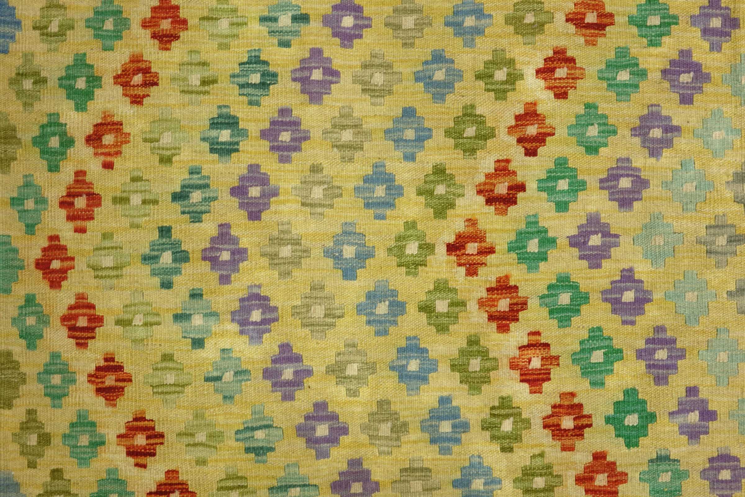 Afghan Maimana Kelim Bunt 170x240 Handgewebt Teppich Bunt Geometrisch Orient
