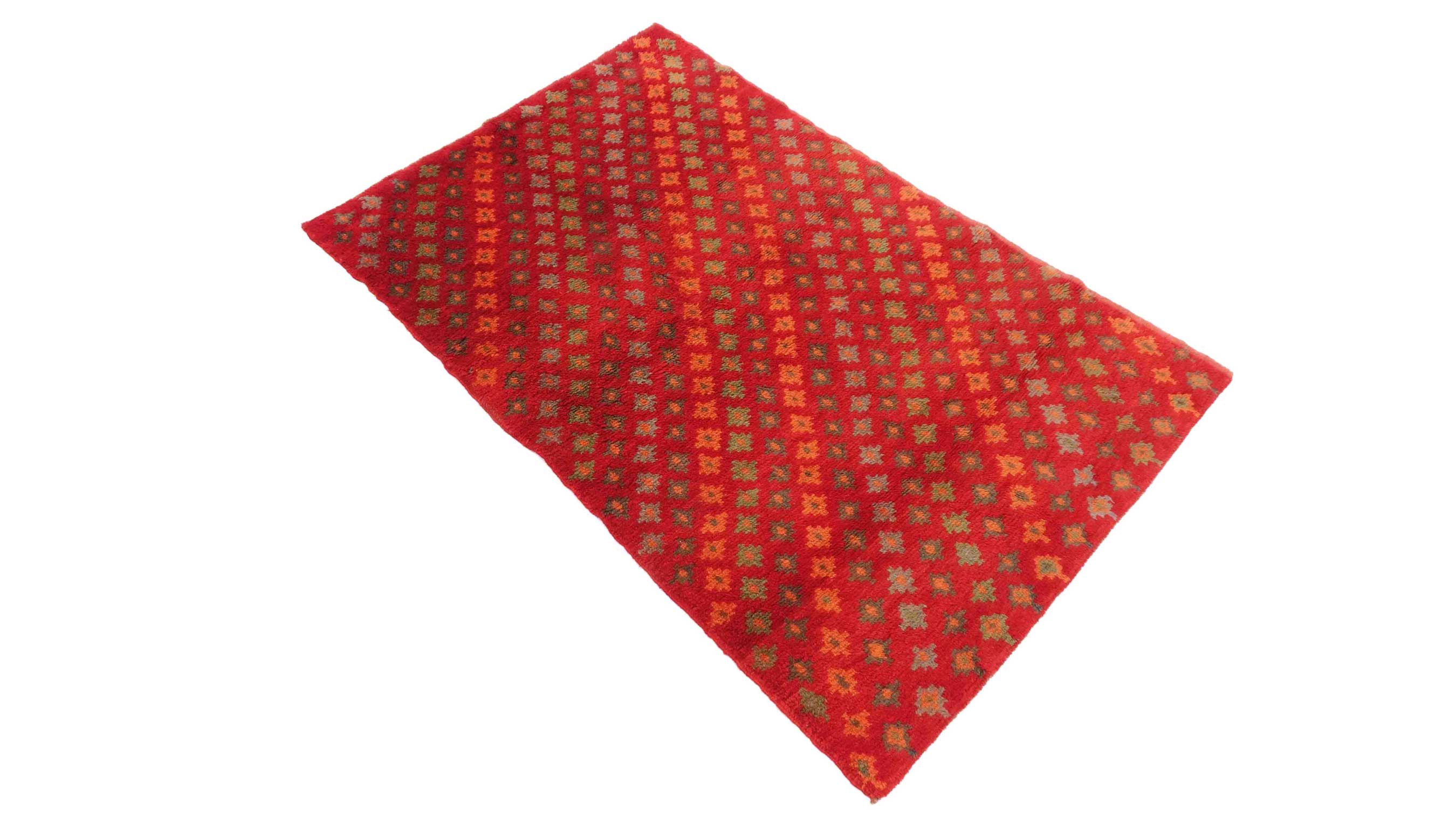 Gabbeh Teppich 110x170 Handgeknüpft Rot Durchgemustert Orientalisch UNIKAT Kurzflor