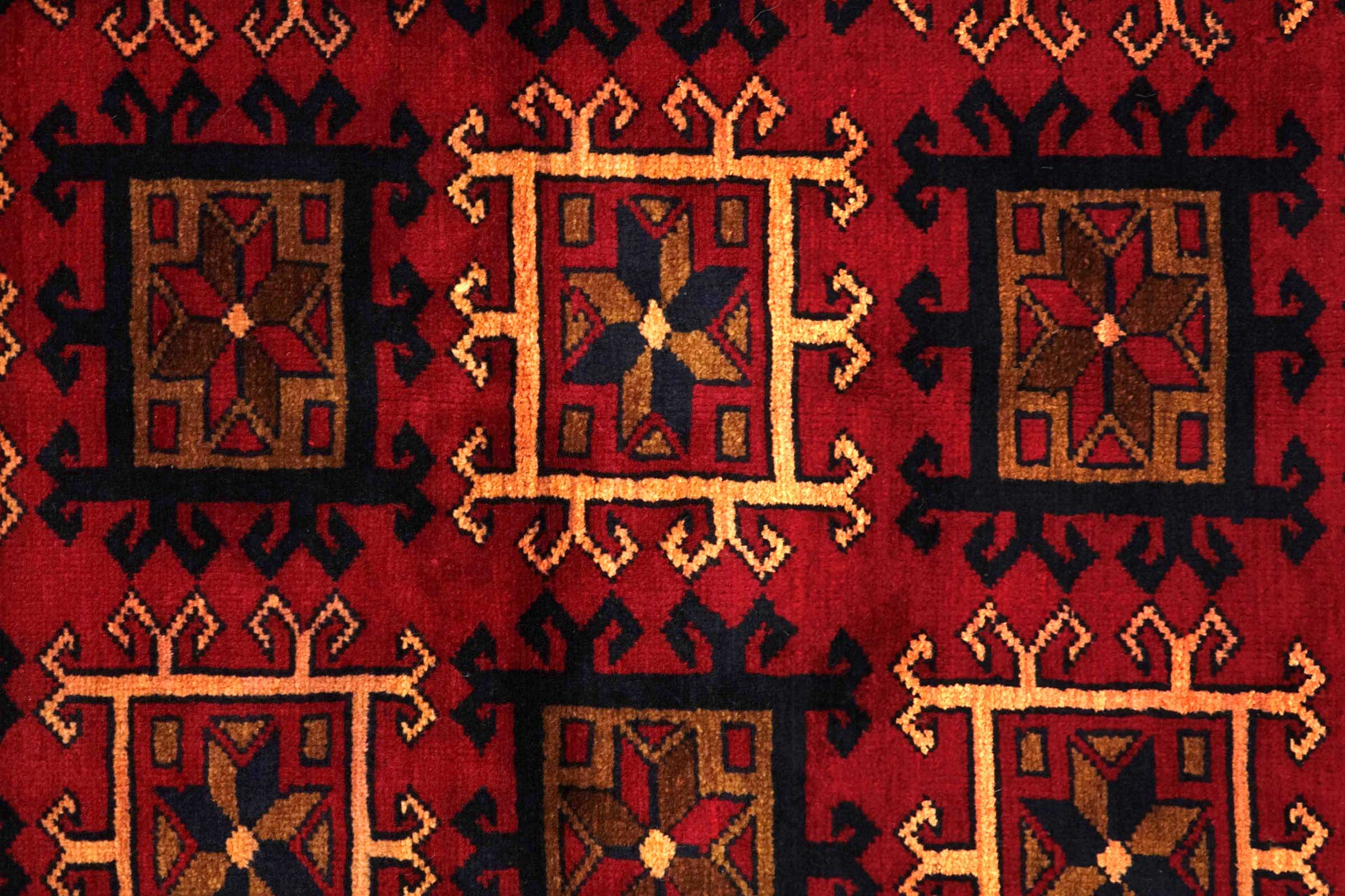 Afghan Belutsch Baluch 120x180 Handgeknüpft Orientteppich Rot Durchgemustert