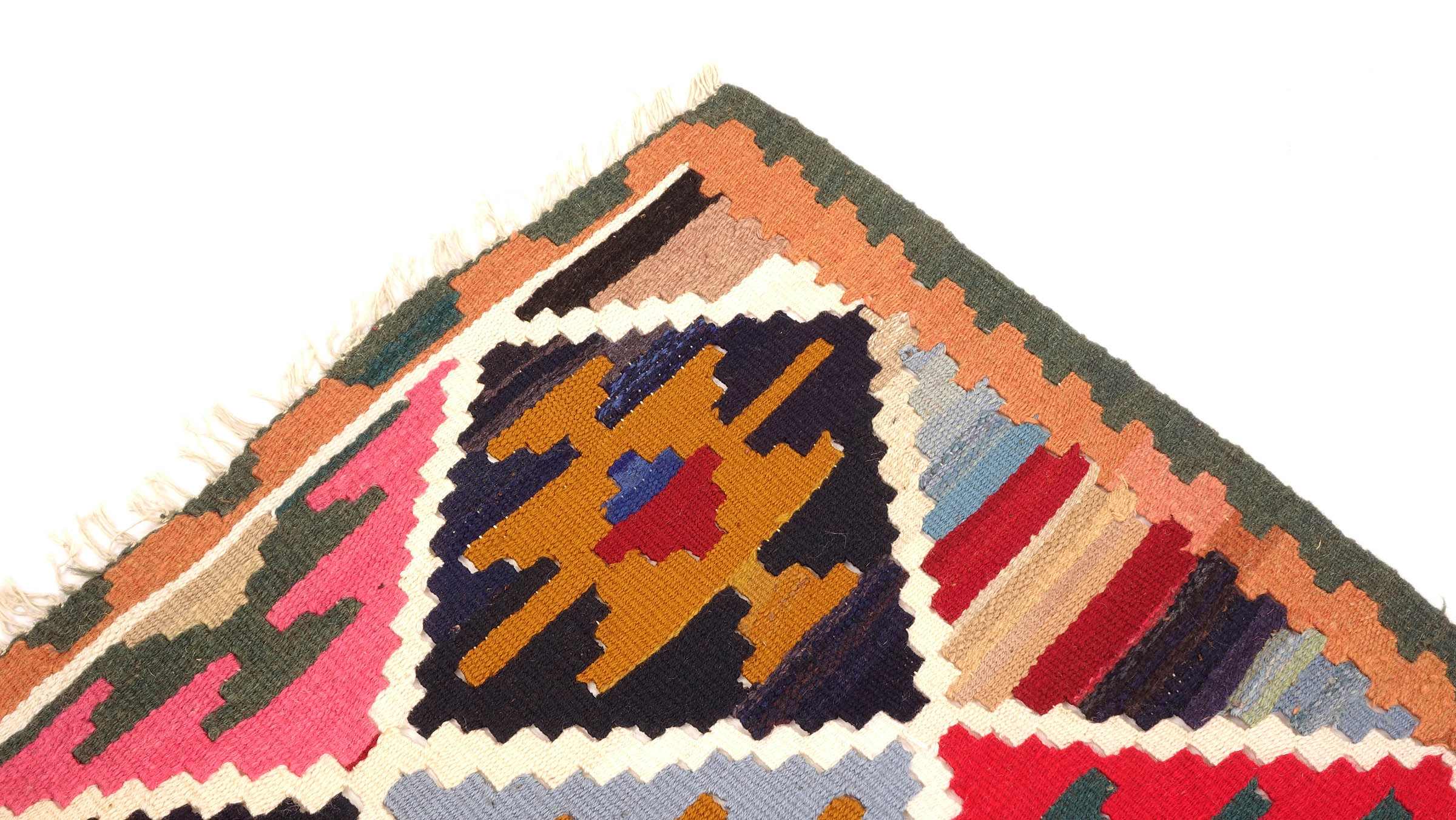 Perserteppich Kelim Ardebil 90x150 Handgewebt Blau Geometrisch Handarbeit Zimmer