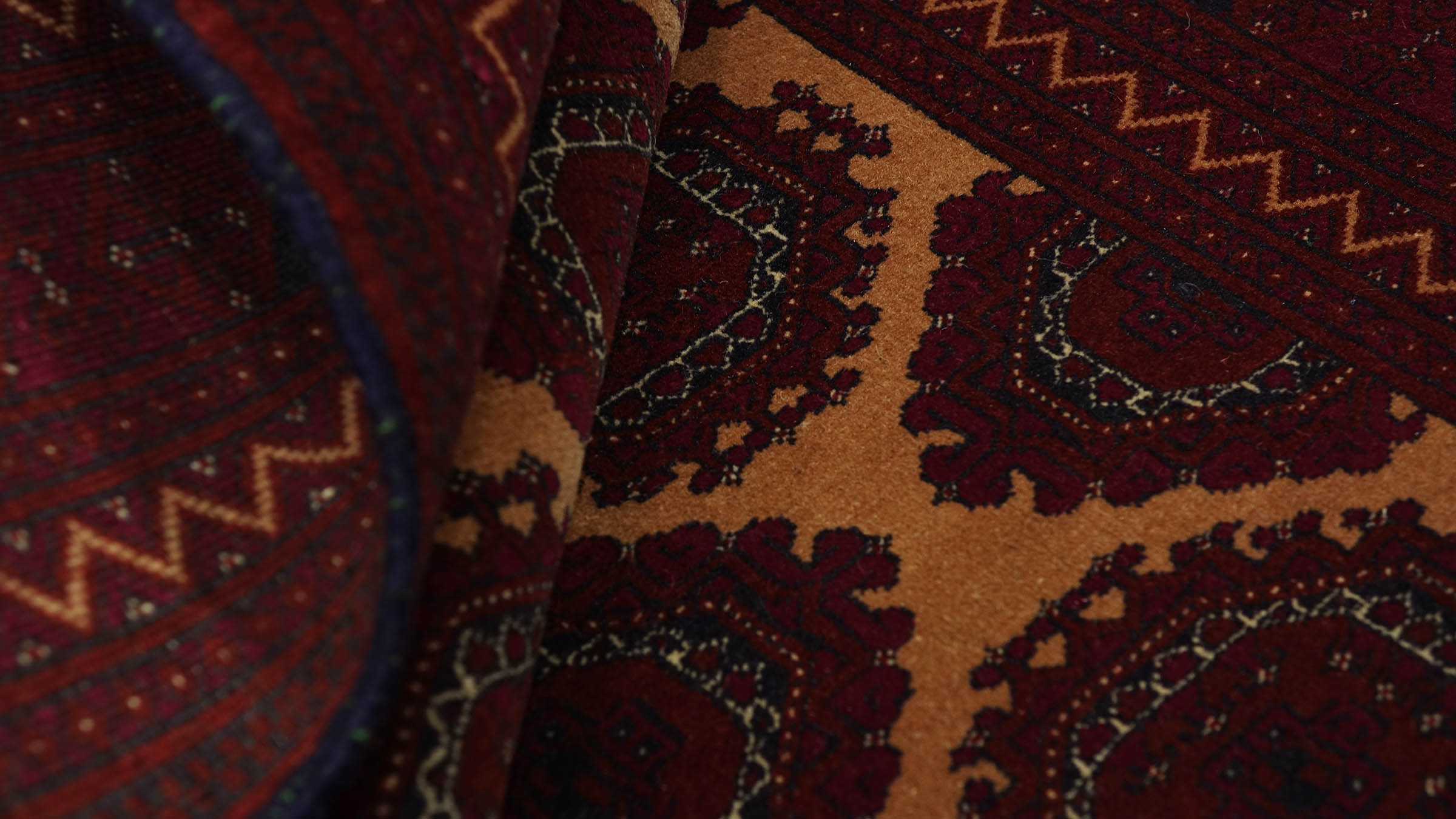 Afghan Teppich 120x190 Handgeknüpft Rot Geometrisch Orient Kurzflor Wohnzimmer