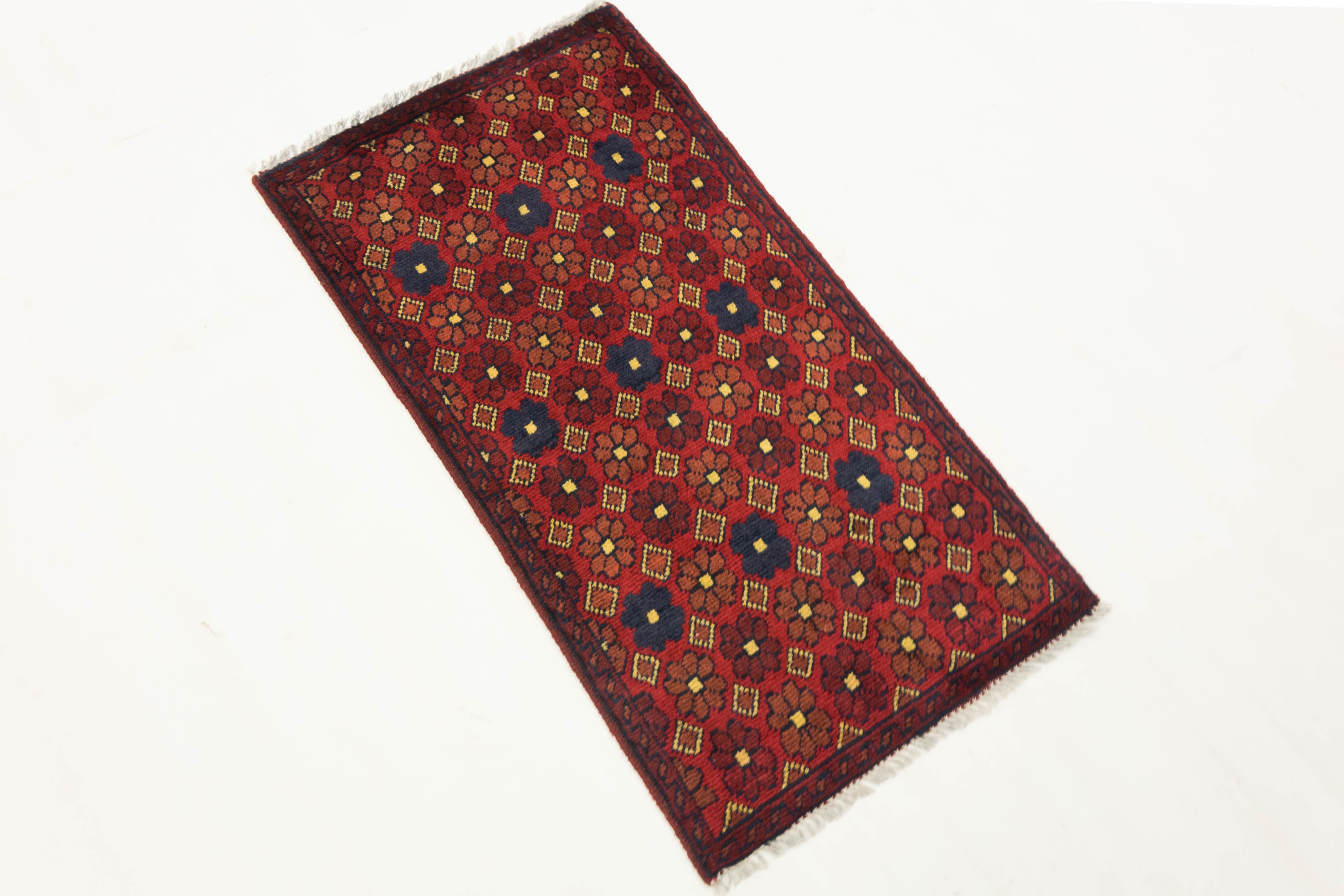 Afghan Khal Mohammadi 50x100 Handgeknüpft Teppich Braun Geometrisch Muster