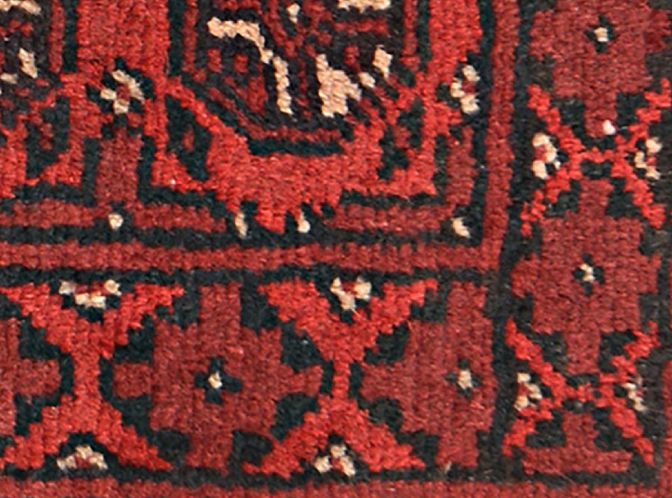 Afghan Aqcha Poshti Teppich 40x60 Handgeknüpft Rot Geometrisch Orient Kurzflor
