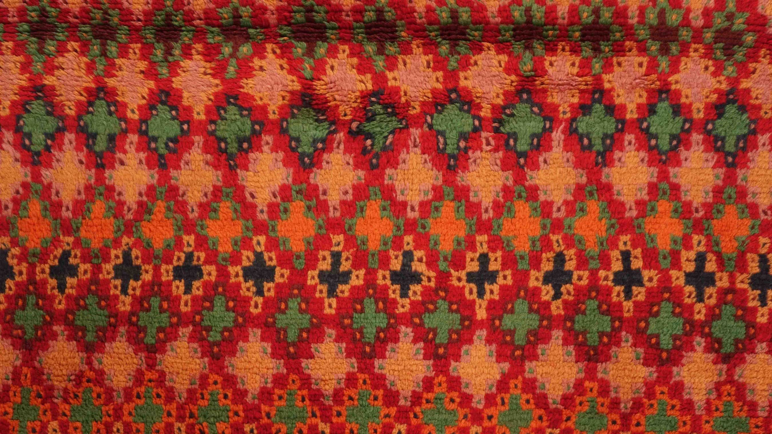 Gabbeh Teppich 100x180 Handgeknüpft Rot Streifen Orientalisch UNIKAT Kurzflor