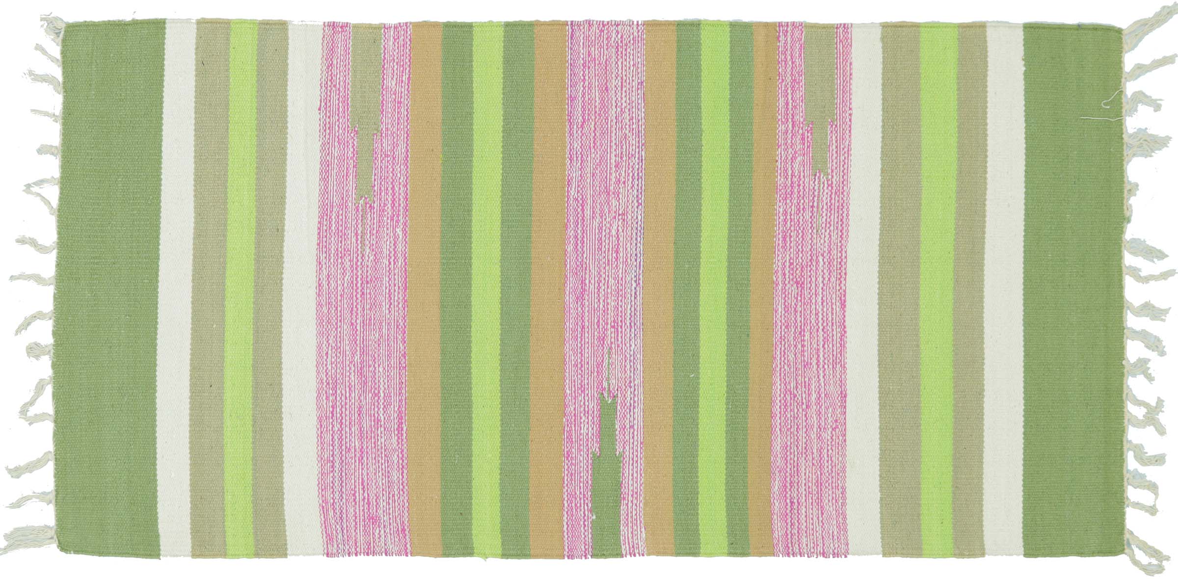 Knallbunter Kelim Teppich 60x120 Handgewebt Mehrfarbig Gestreift Handarbeit Gewebt