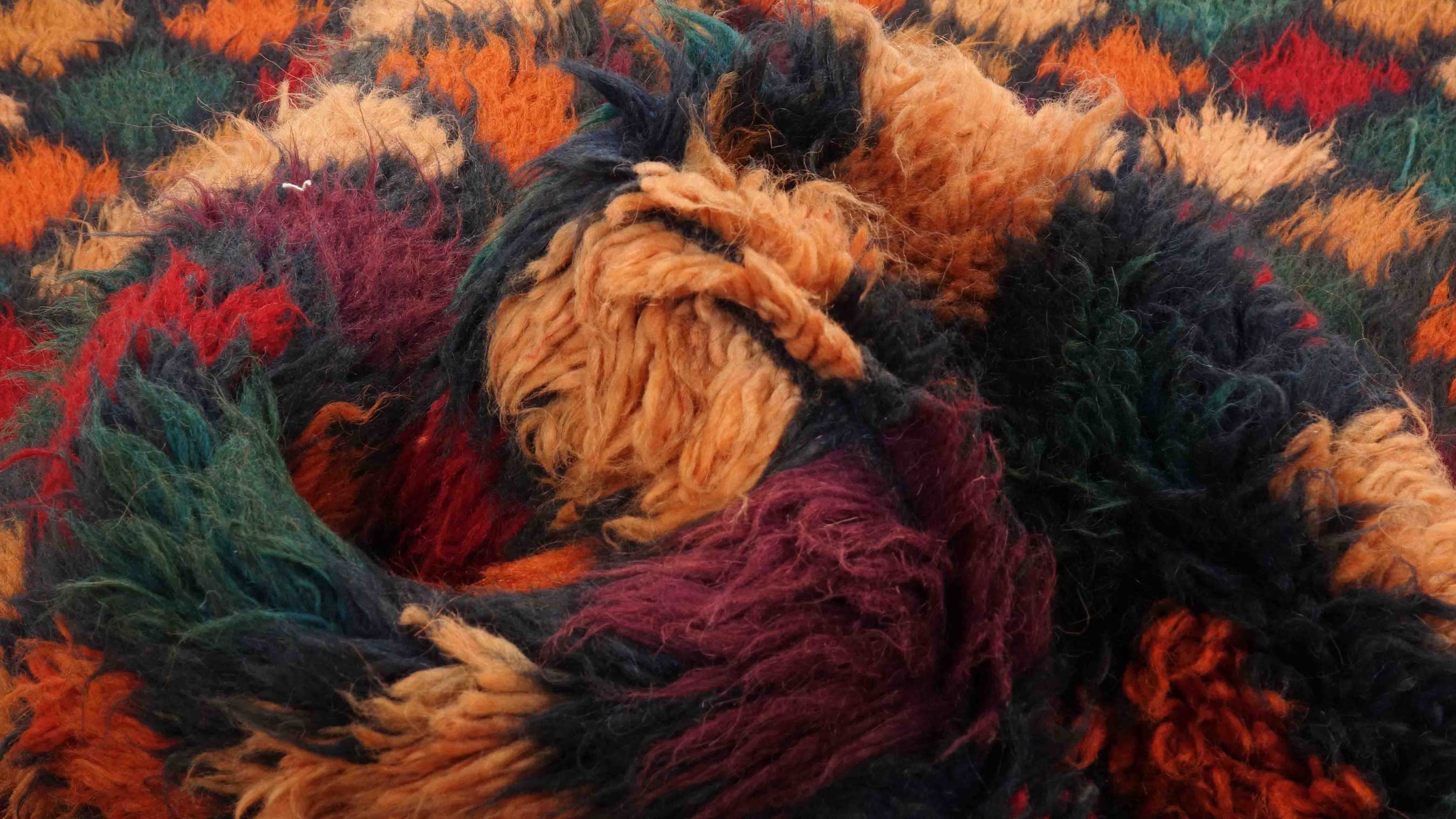 Gabbeh Teppich 120x180 Handgeknüpft Grün Durchgemustert Orientalisch UNIKAT Kurzflor