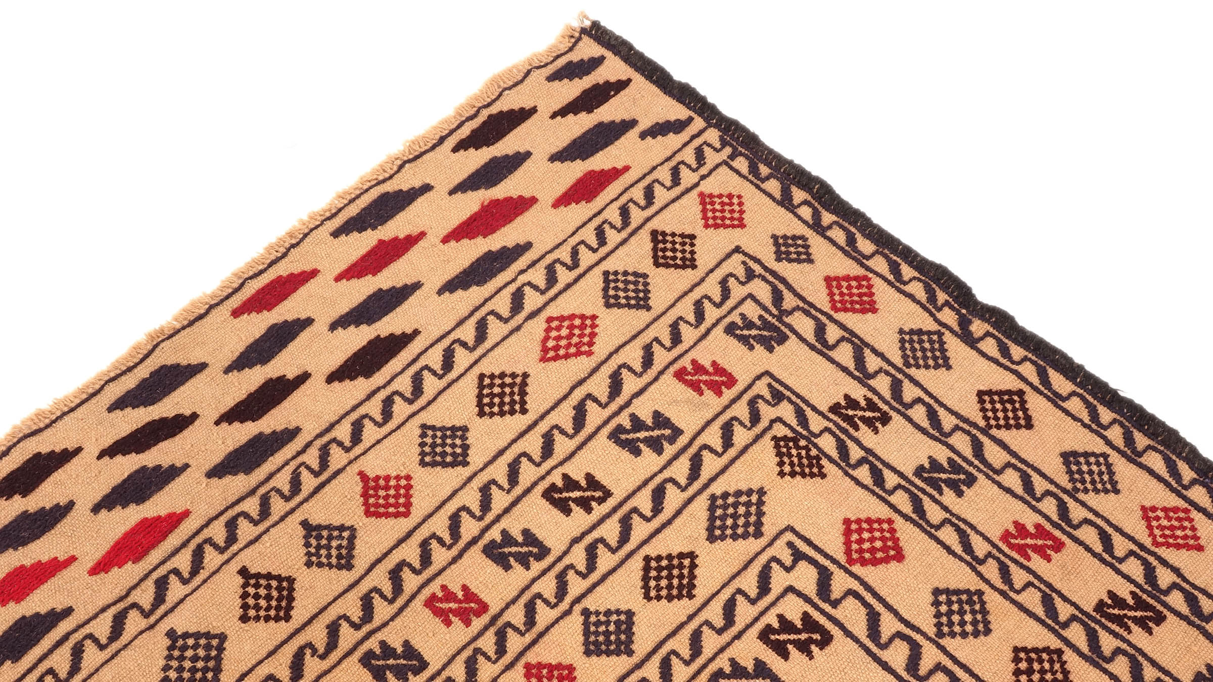 Afghan Kelim Gol Barjasta Teppich 120x180 Handgewebt Gold Geometrisch Handarbeit Gewebt