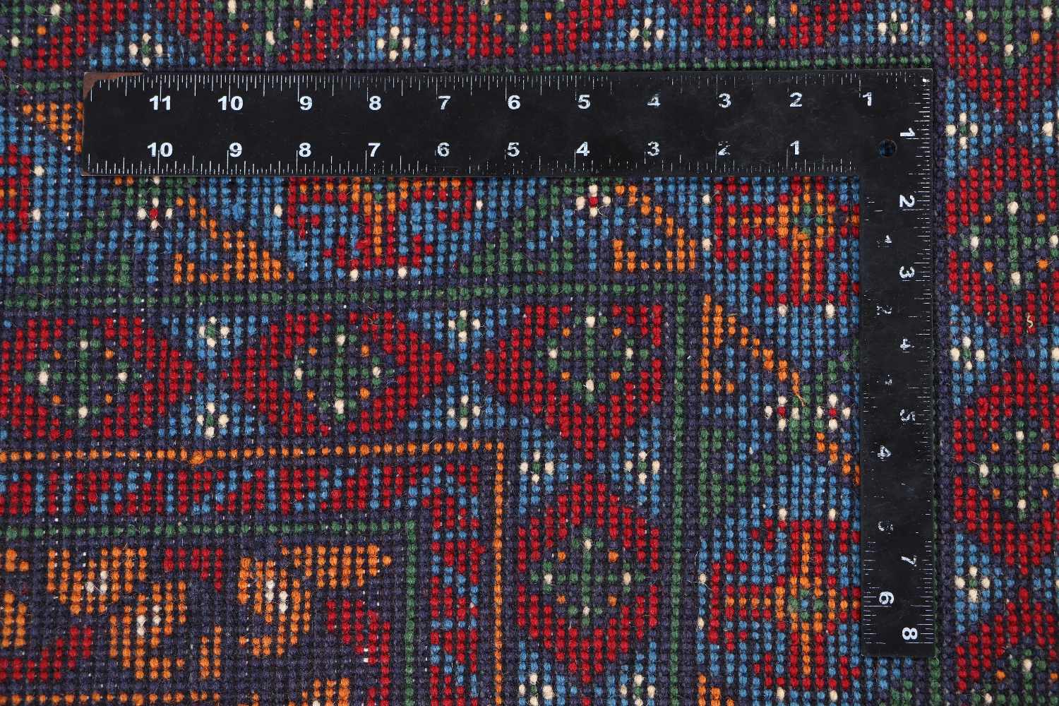 Afghan Akcha Rang Dar Teppich 150x200 Handgeknüpft Blau Durchgemustert Orient Kurzflor