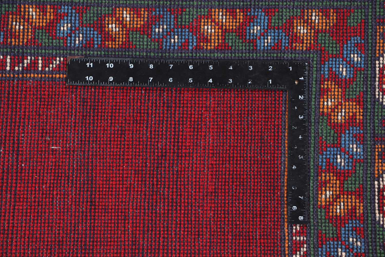 Afghan Akcha Rang Dar Teppich 170x240 Handgeknüpft Rot Umrandung Orient Kurzflor