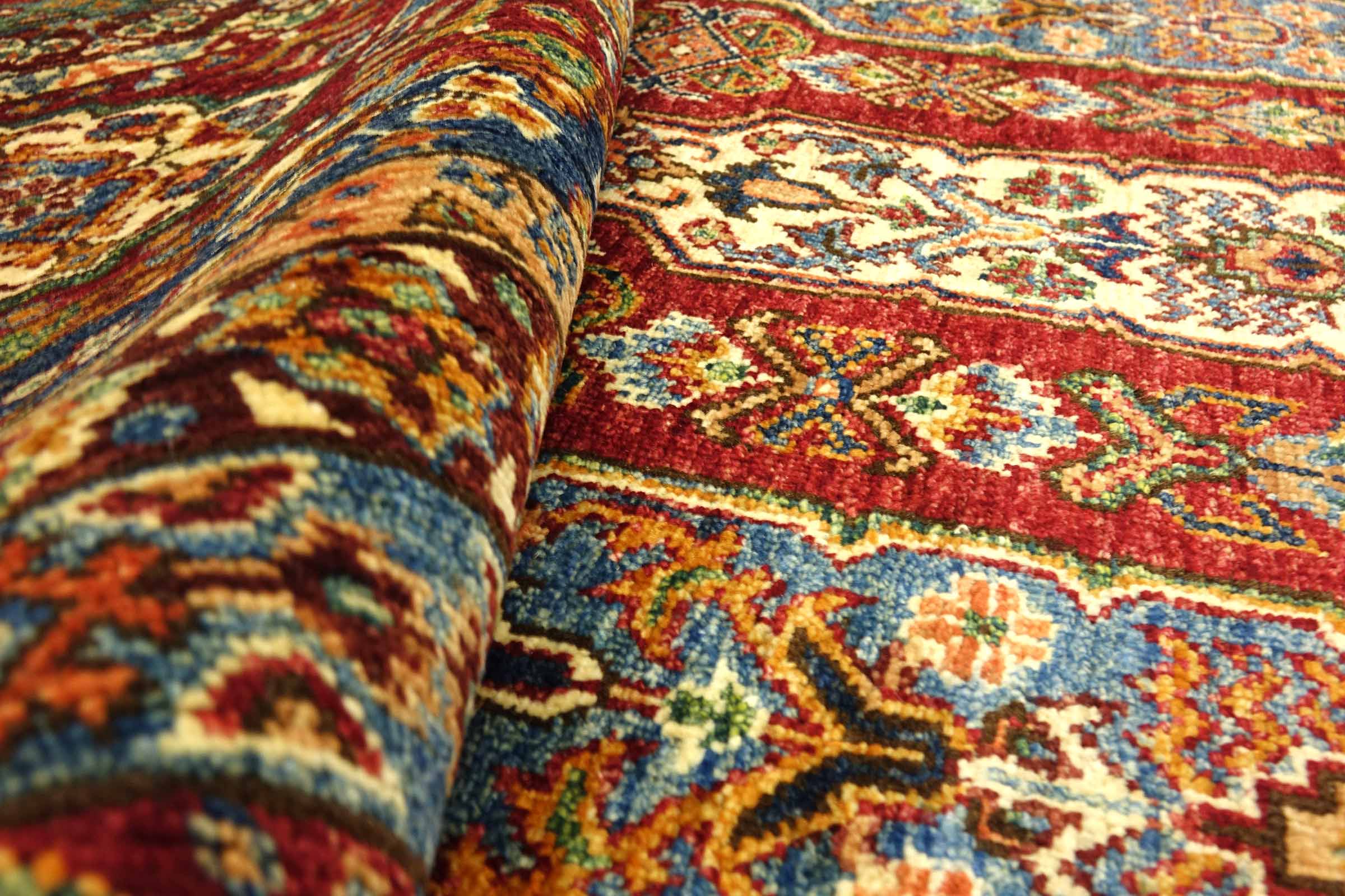 Afghan Khorjin Shaal 170x250 Handgeknüpft Orientteppich Rot Streifen Wolle