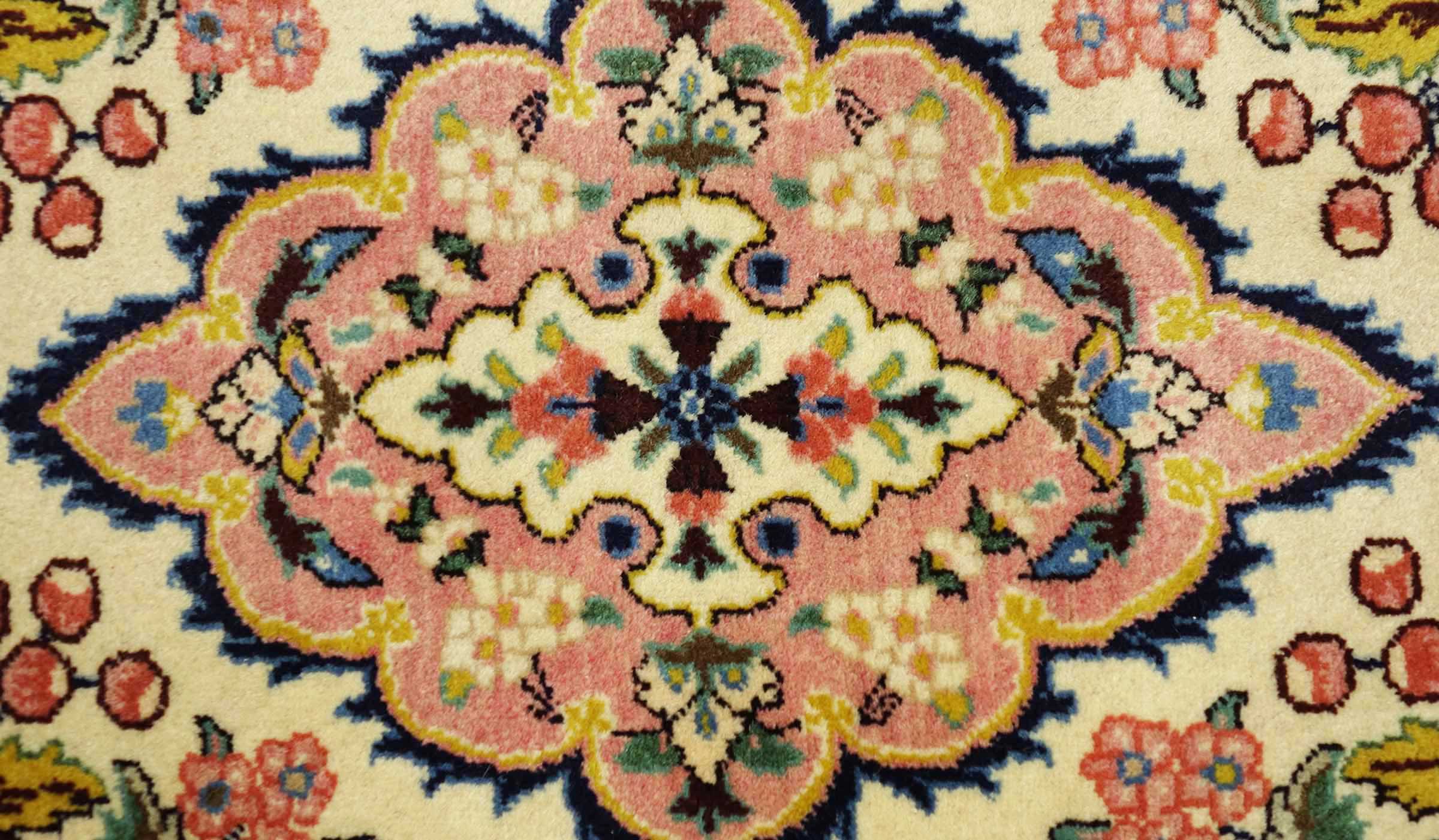 Perserteppich Sarough 60x170 Handgeknüpft Läufer Beige Medaillon Orientalisch UNIKAT