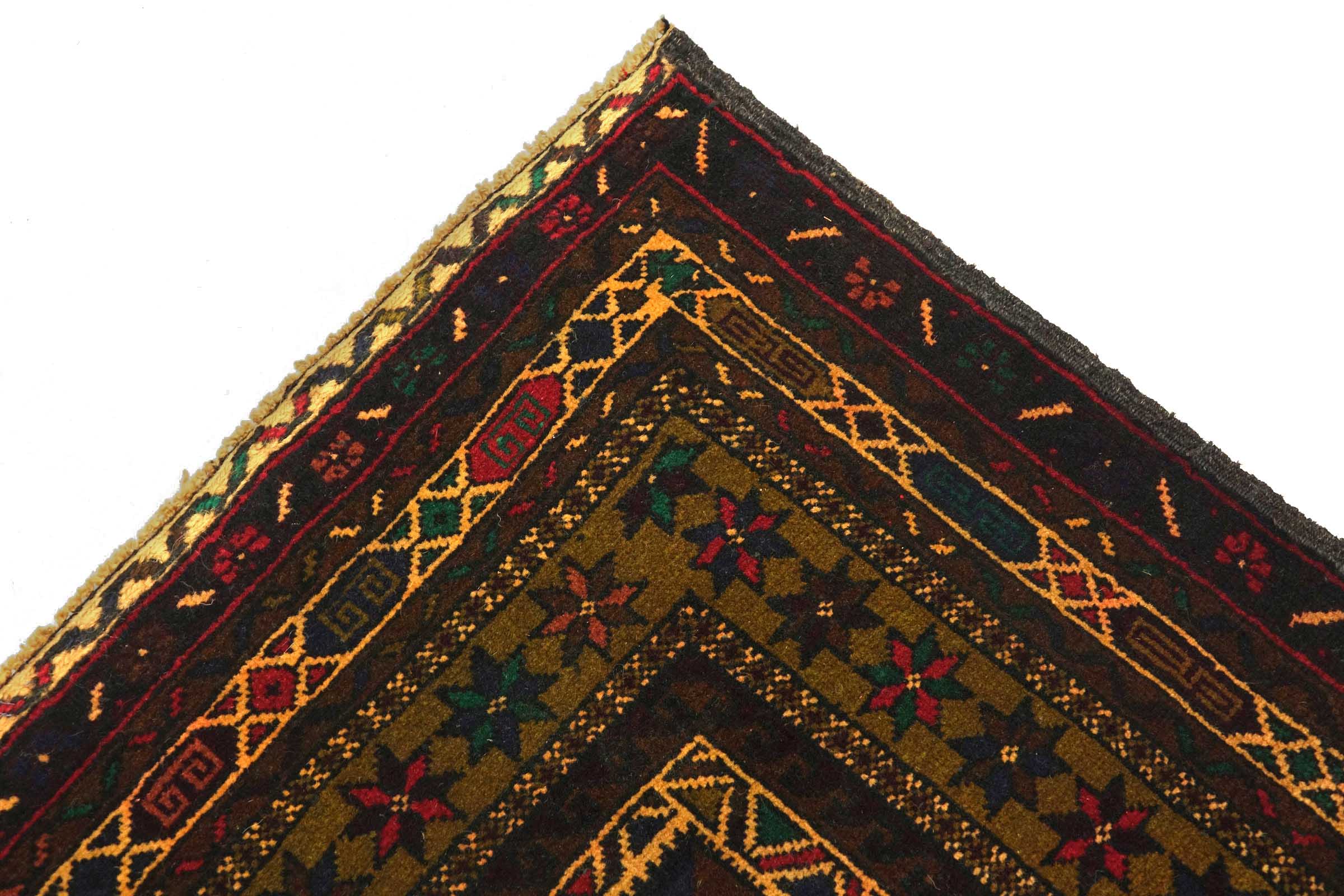 Afghan Belutsch Baluch 120x180 Handgeknüpft Orientteppich Braun Geometrisch