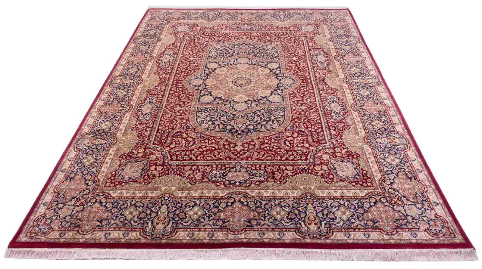 Afghan Chobi Ziegler Fein 280x370 Handgeknüpft Teppich Rot Medaillon Kurzflor