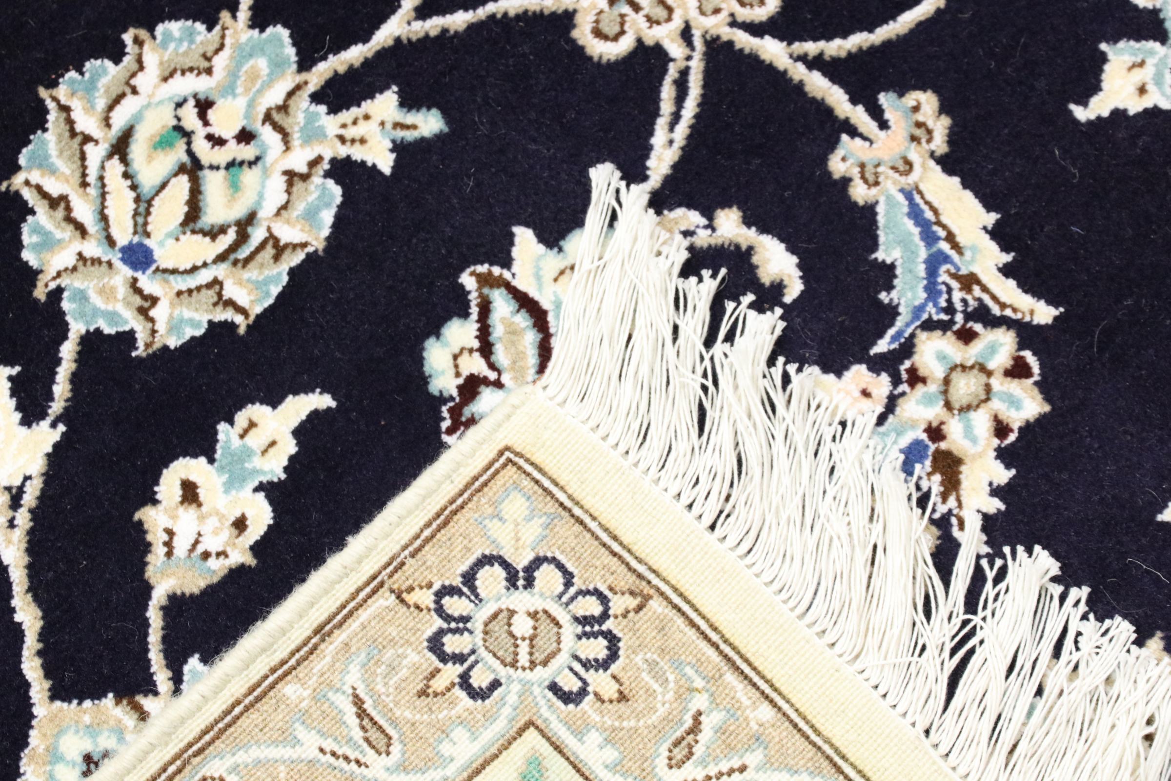 Perserteppich Nain 9LA 250x350 Handgeknüpft Dunkelblau Medaillon Orientalisch UNIKAT