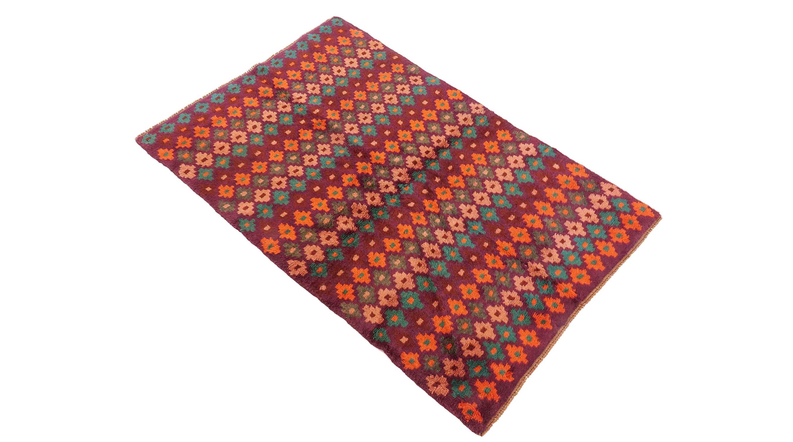 Gabbeh Teppich 120x180 Handgeknüpft Braun Streifen Orientalisch UNIKAT Kurzflor