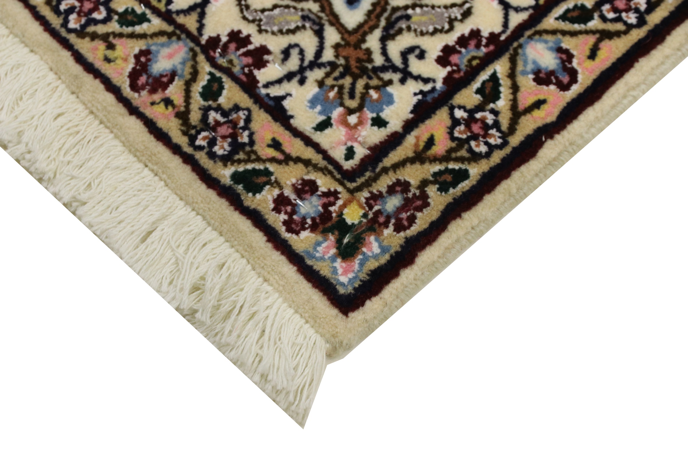 Perserteppich Nain 9LA 60x90 Handgeknüpft Weiß Medaillon Orientalisch UNIKAT Kurzflor